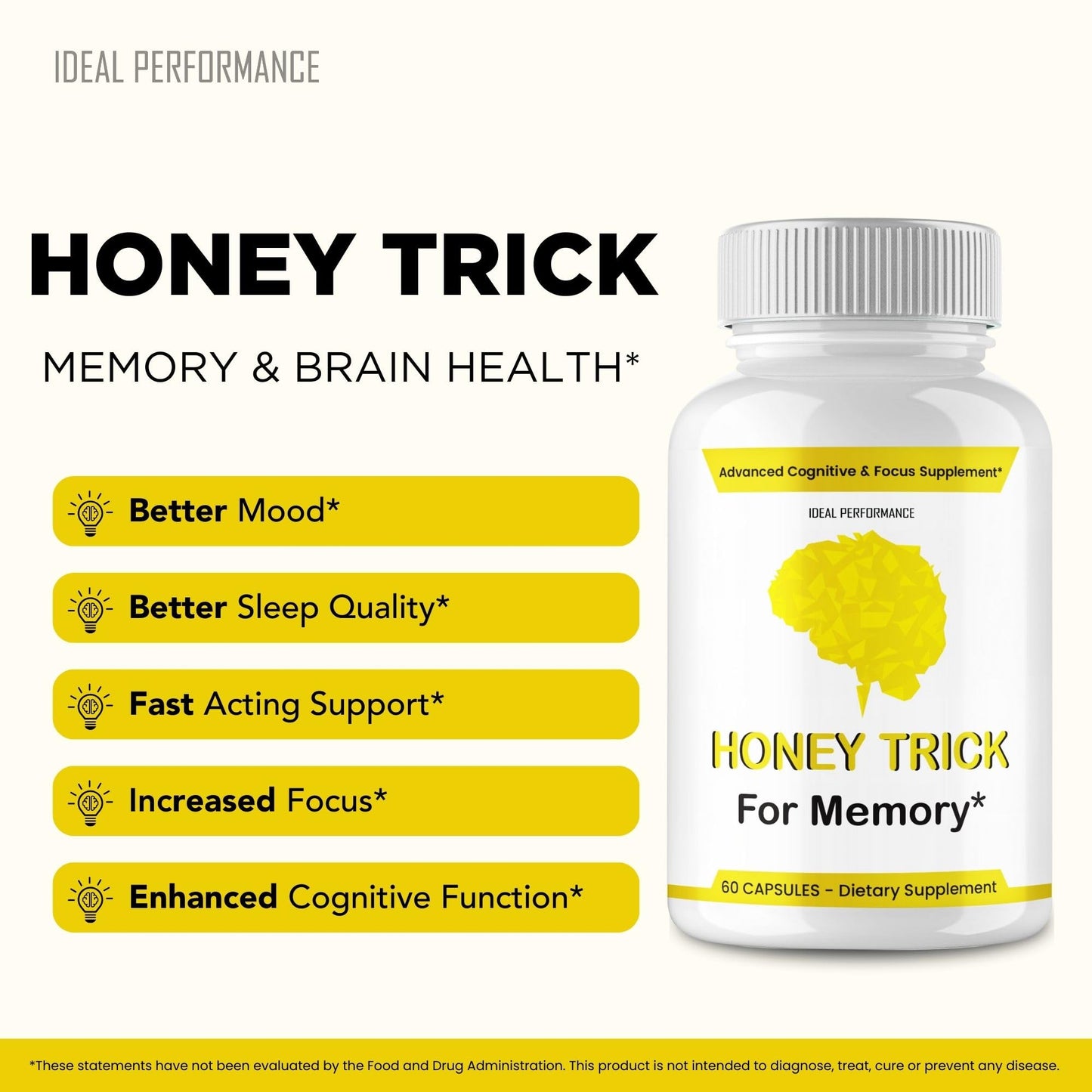 Ideal Performance Honey Trick Capsules, 120 Count