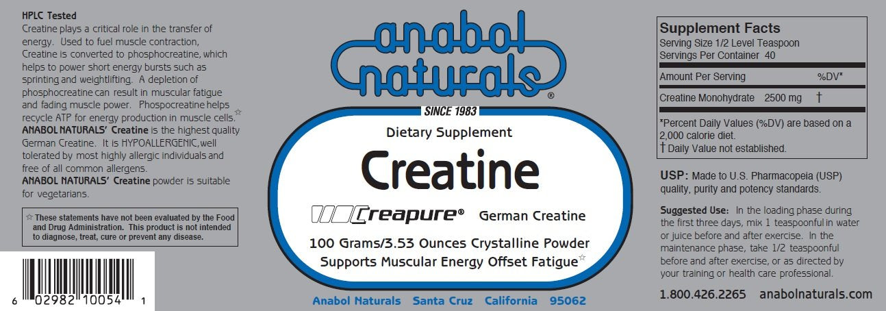 Anabol Naturals Energy Stack: Amino Balance & Creapure Creatine Powder, 7.0548 oz