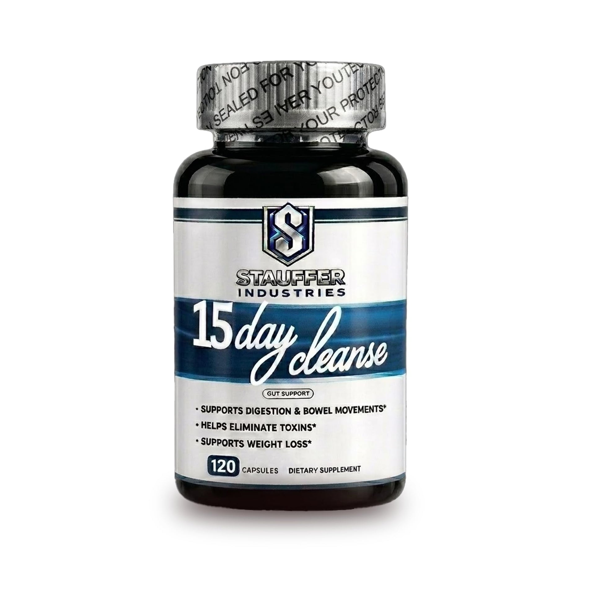 STAUFFER INDUSTRIES Colon Cleanse – 15 Day Cleanse Gut Support Supplement – Colon Cleanser with Psyllium Husk, Senna & Probiotics – Digestive Support for Women & Men, Capsules, 120