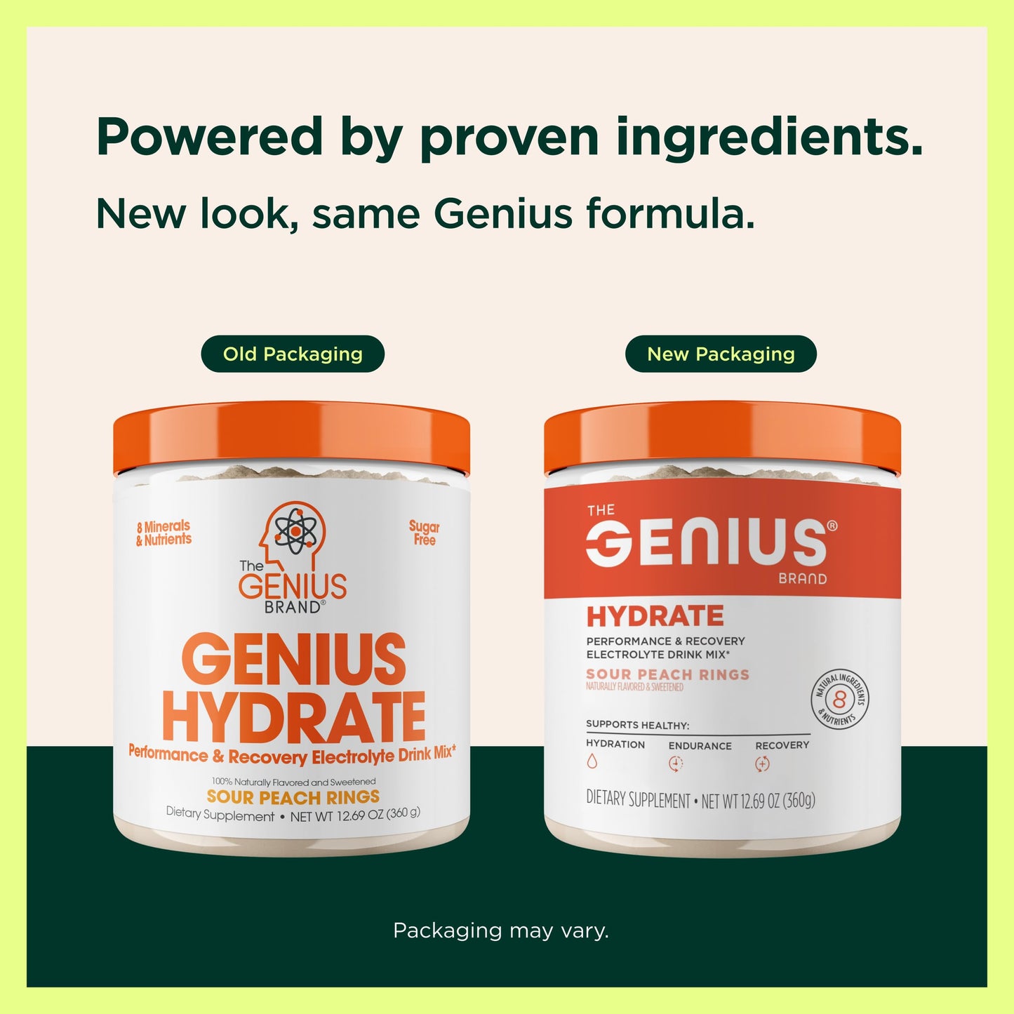 The Genius Brand Hydrate Sour Peach Rings Powder 12.69 Ounce