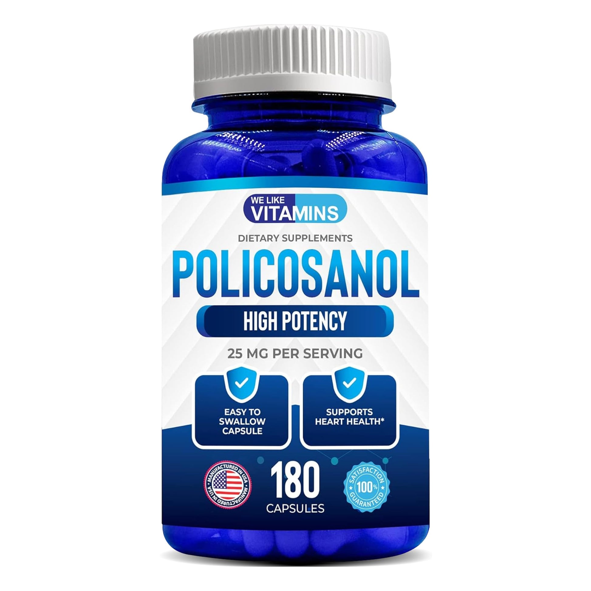 We Like Vitamins Policosanol 25mg Capsules 180 Count