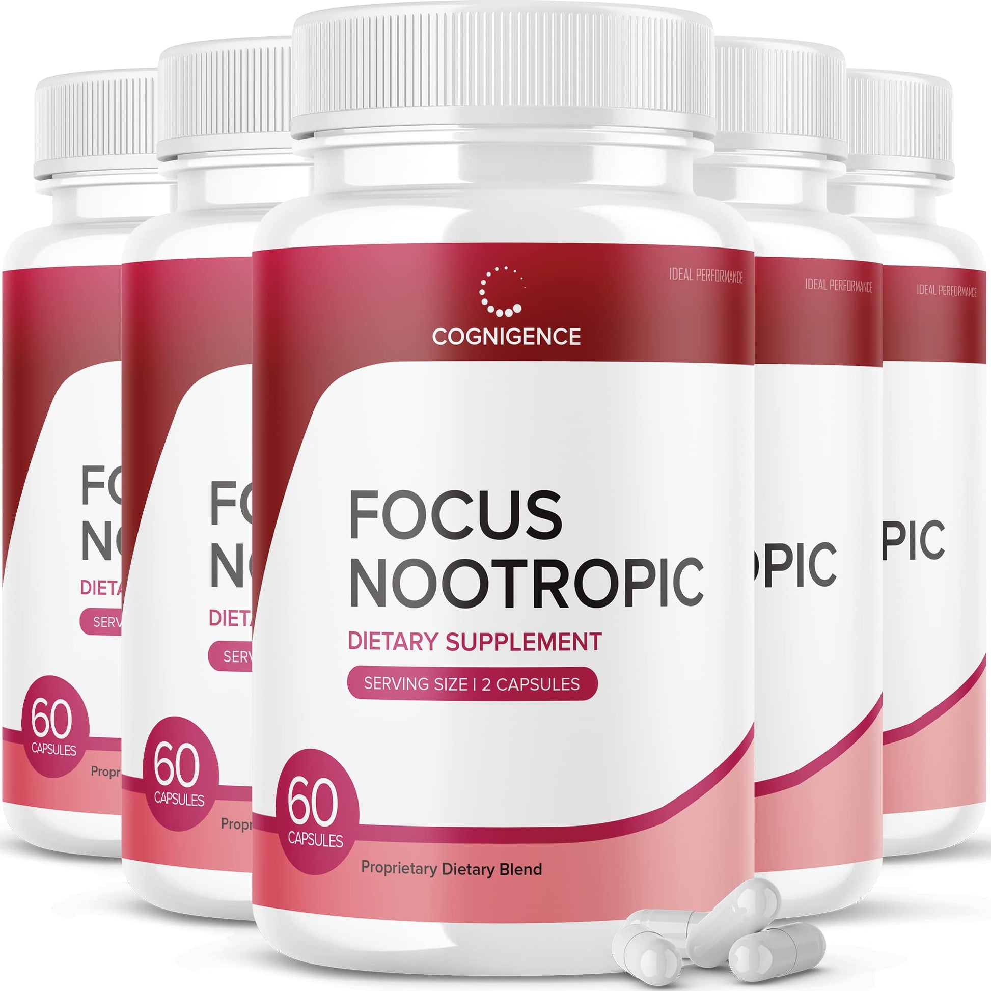 IDEAL PERFORMANCE Cognigence Focus Nootropic Memory Booster Supplement Capsule, 300 Capsules