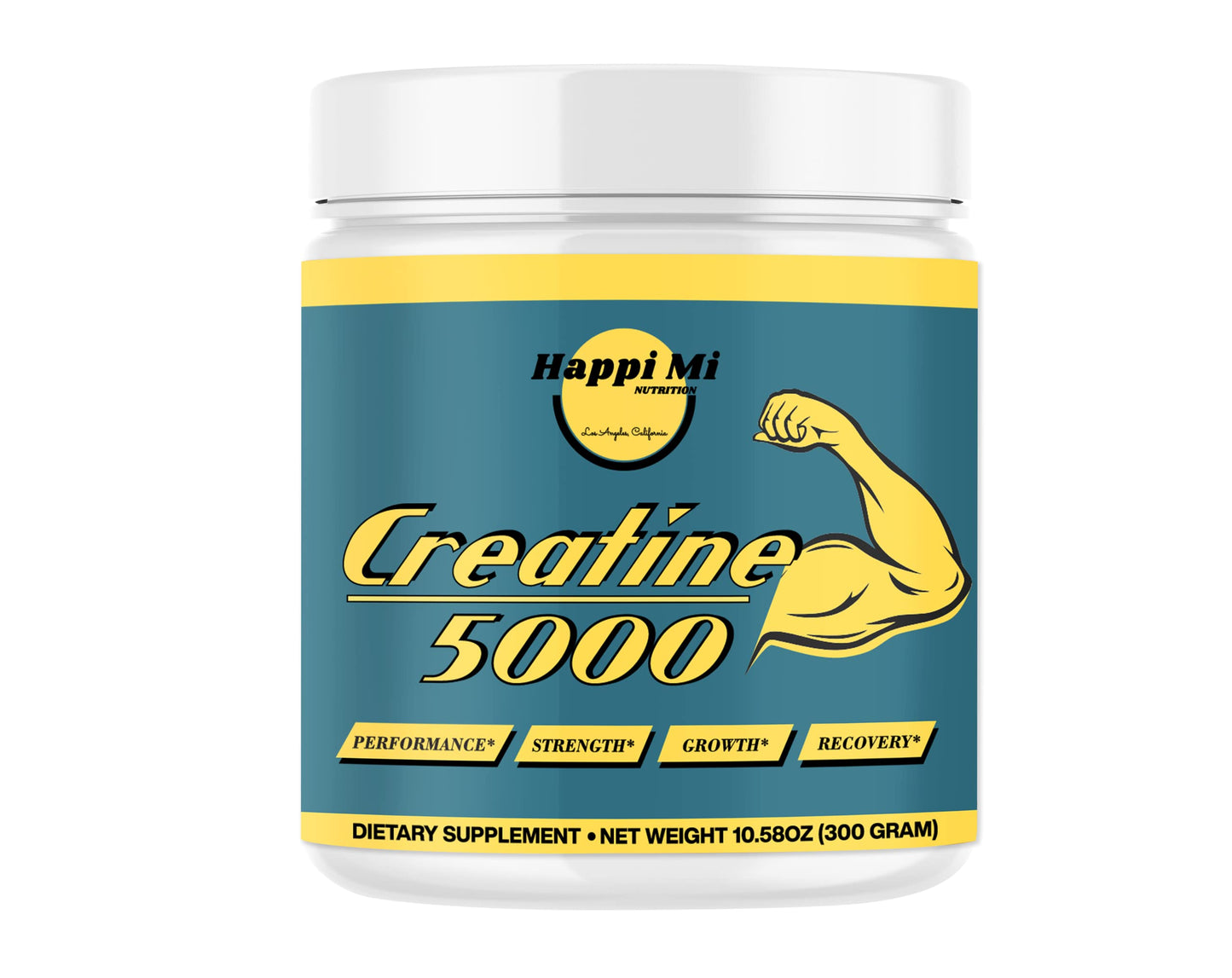 Happi Mi Nutrition Micronized Creatine Monohydrate Powder, Unflavored, 60 Servings
