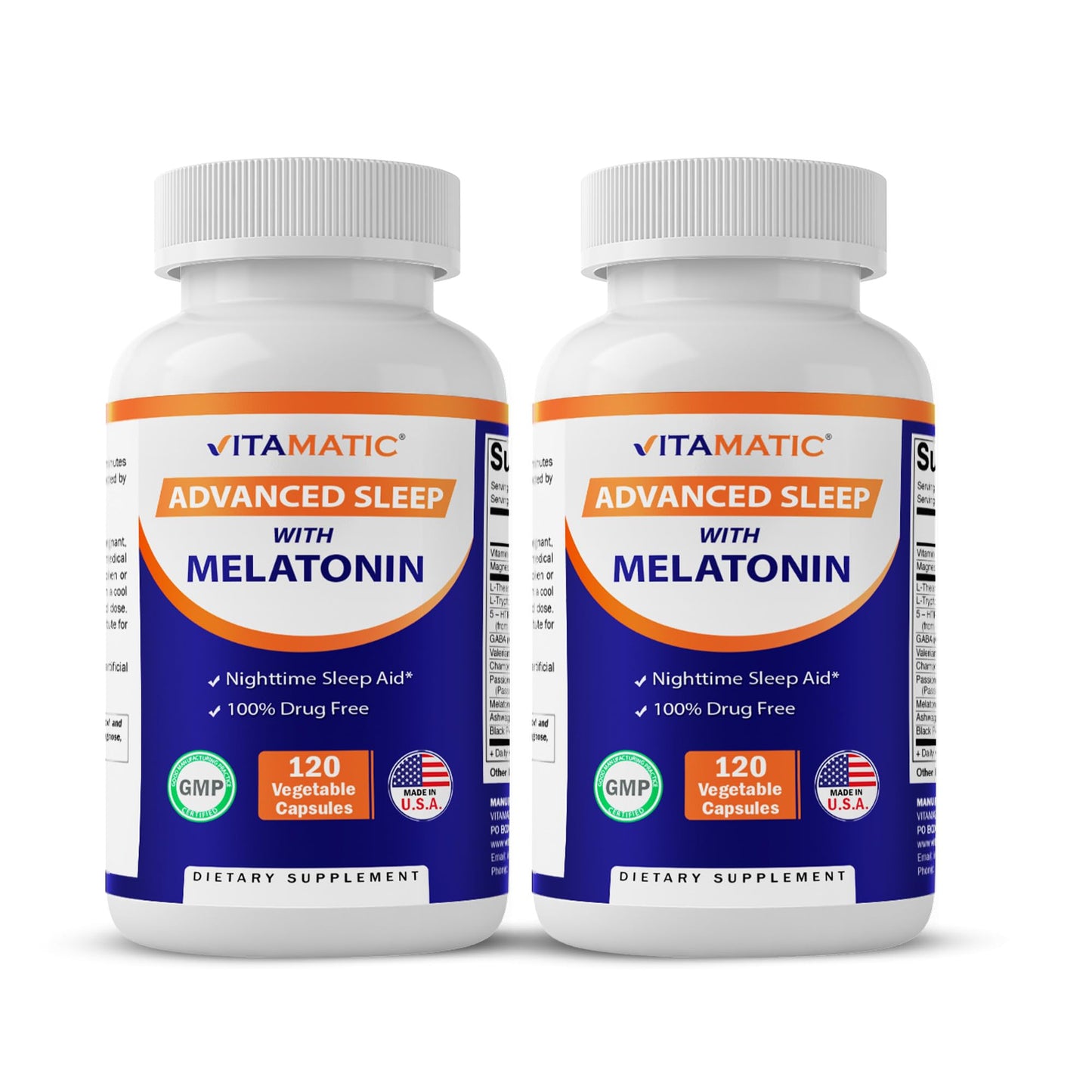Vitamatic Advanced Sleep Aid with Melatonin Capsules 240 Count
