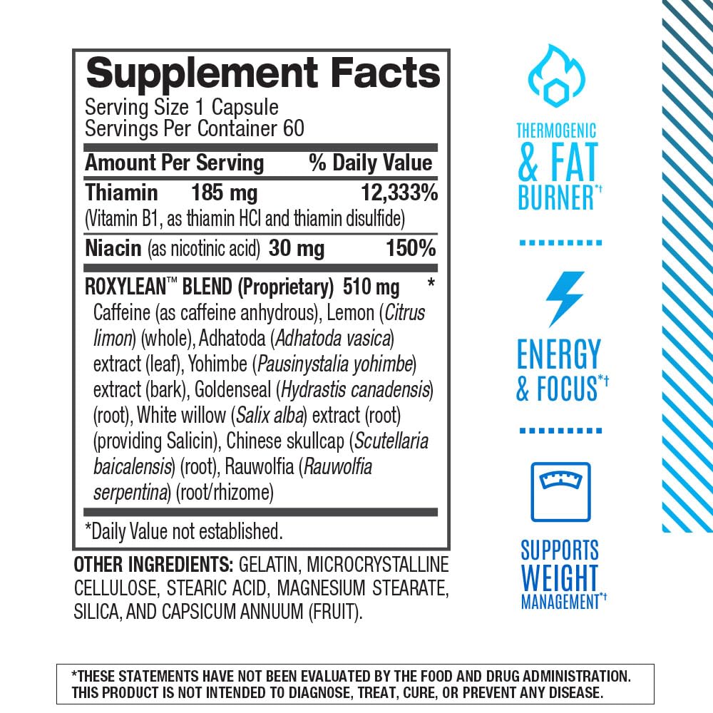 BPI Sports Roxylean Extreme Fat Burner and Weight Loss Supplement Capsule, 60 Count