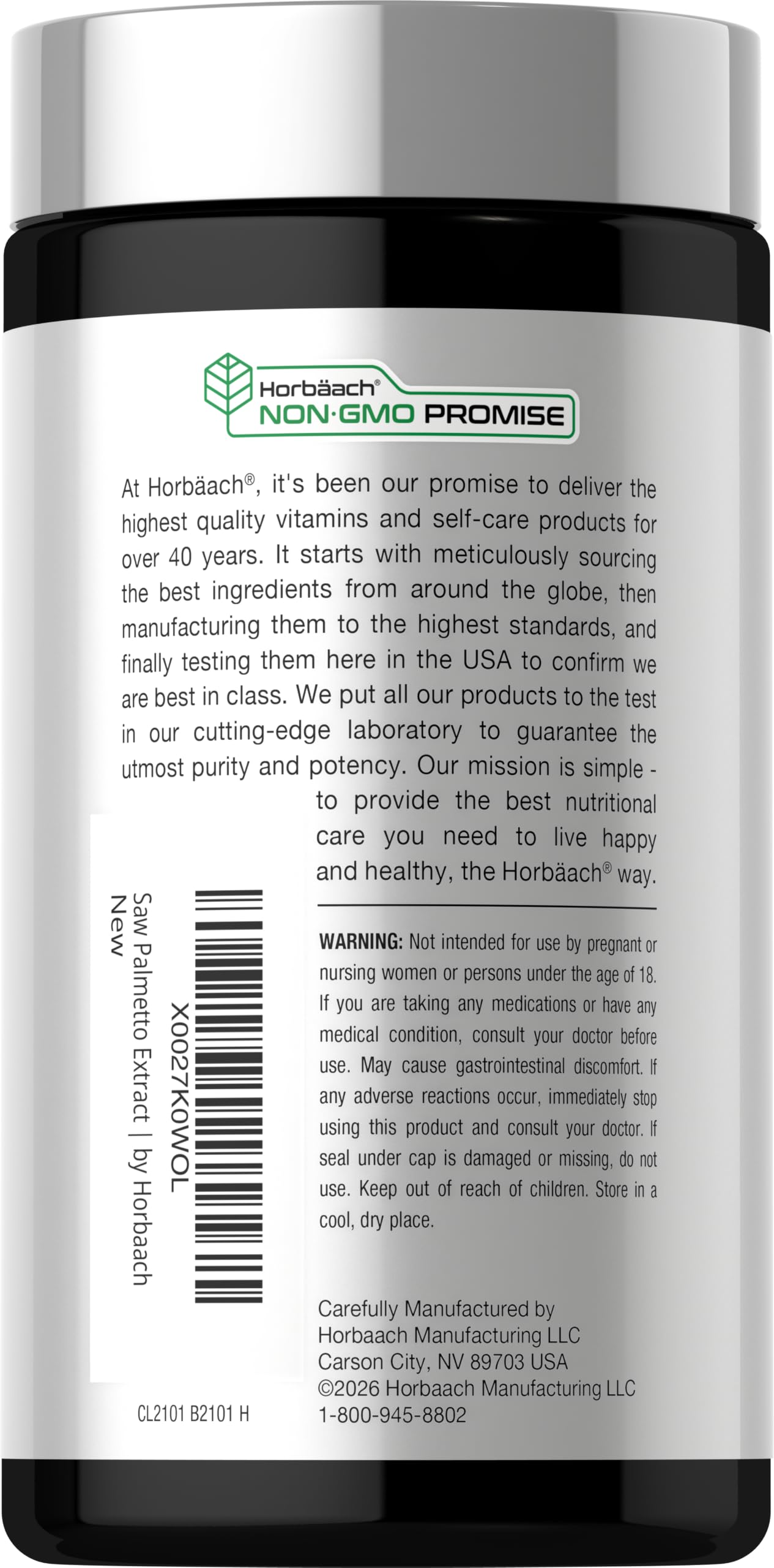 Horbäach Saw Palmetto Extract 120 Capsules