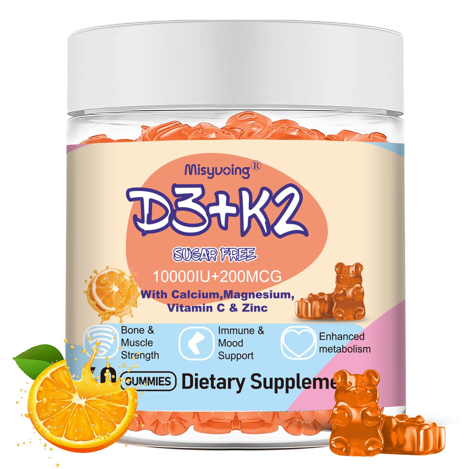 Misyvoing Vitamin D3 K2 Gummies 60 Count