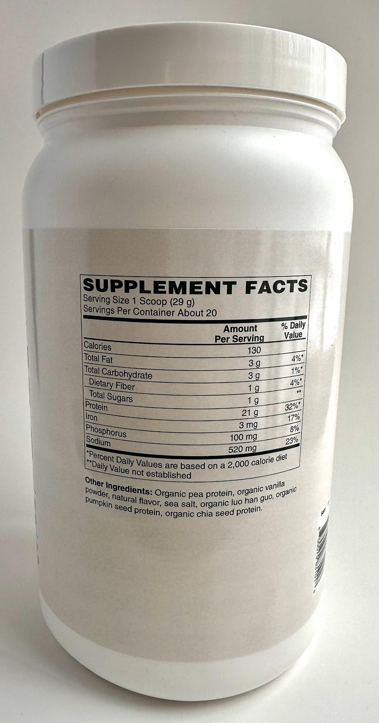 Wellness Made Clear Balterra Organic Plant Based Protein Powder Vanilla