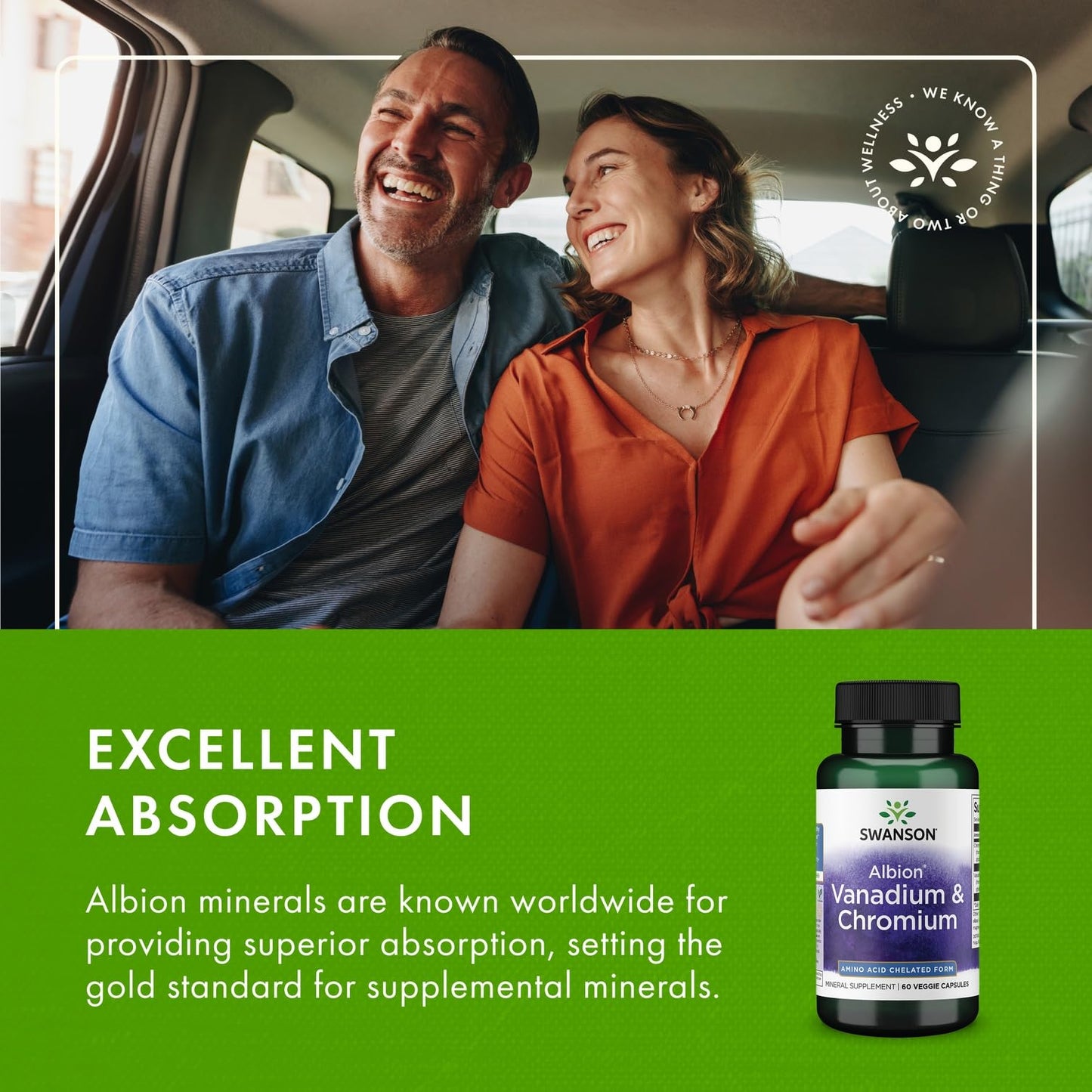 Swanson Albion Chelated Vanadium and Chromium 60 Capsules