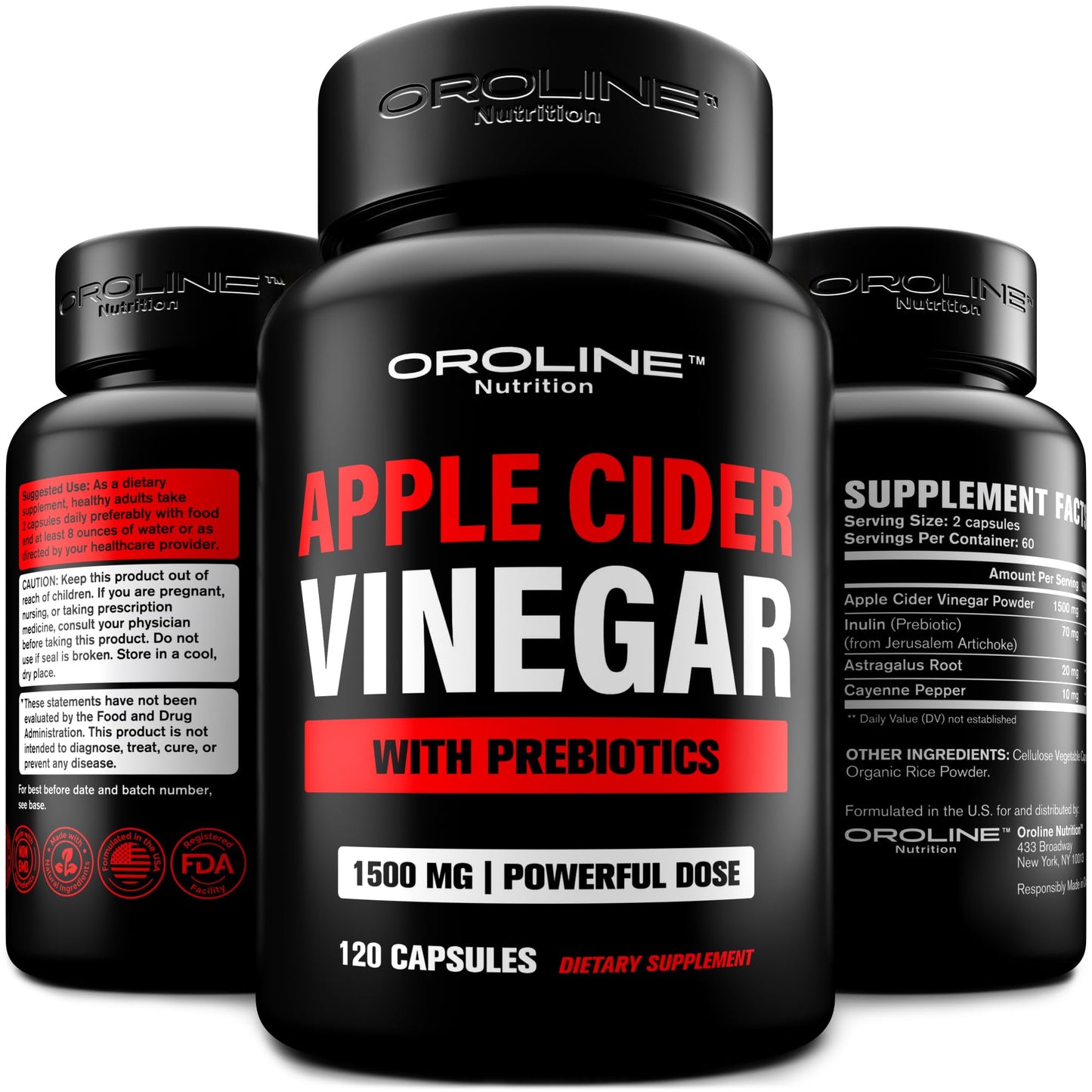 OroLine Nutrition Apple Cider Vinegar Capsule 120 Count