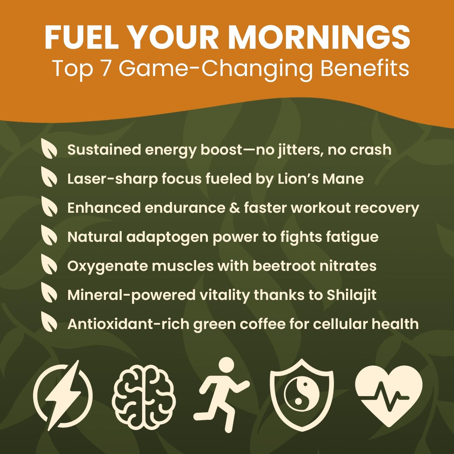 Rooterra Inner Bloom Pure Shilajit Gummies with Lion’s Mane & Cordyceps – Morning Energy & Focus – Green Coffee & Beet Root – Pineapple, 60 Gummies