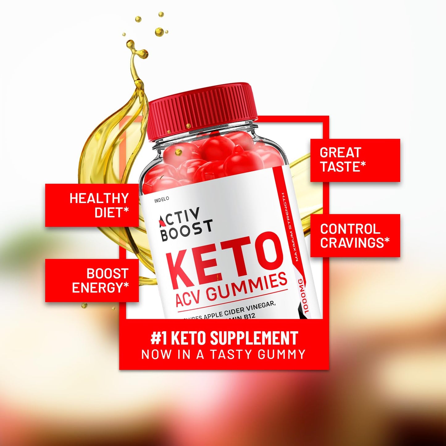 Indelo Activ Boost Keto ACV Gummies, 300 Gummies