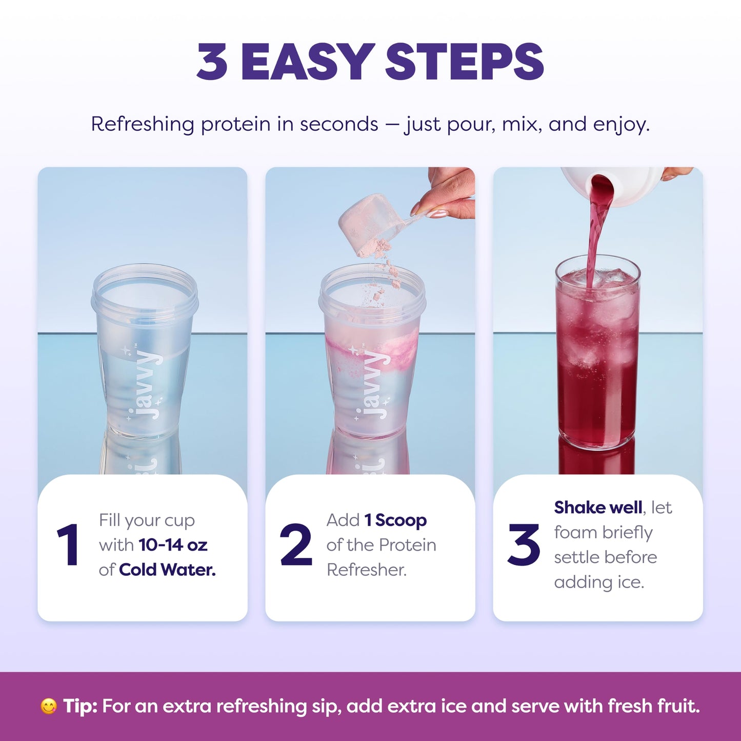 Javvy Clear Protein Powder with Clear Whey Protein Blackberry Lemonade 12.7 oz