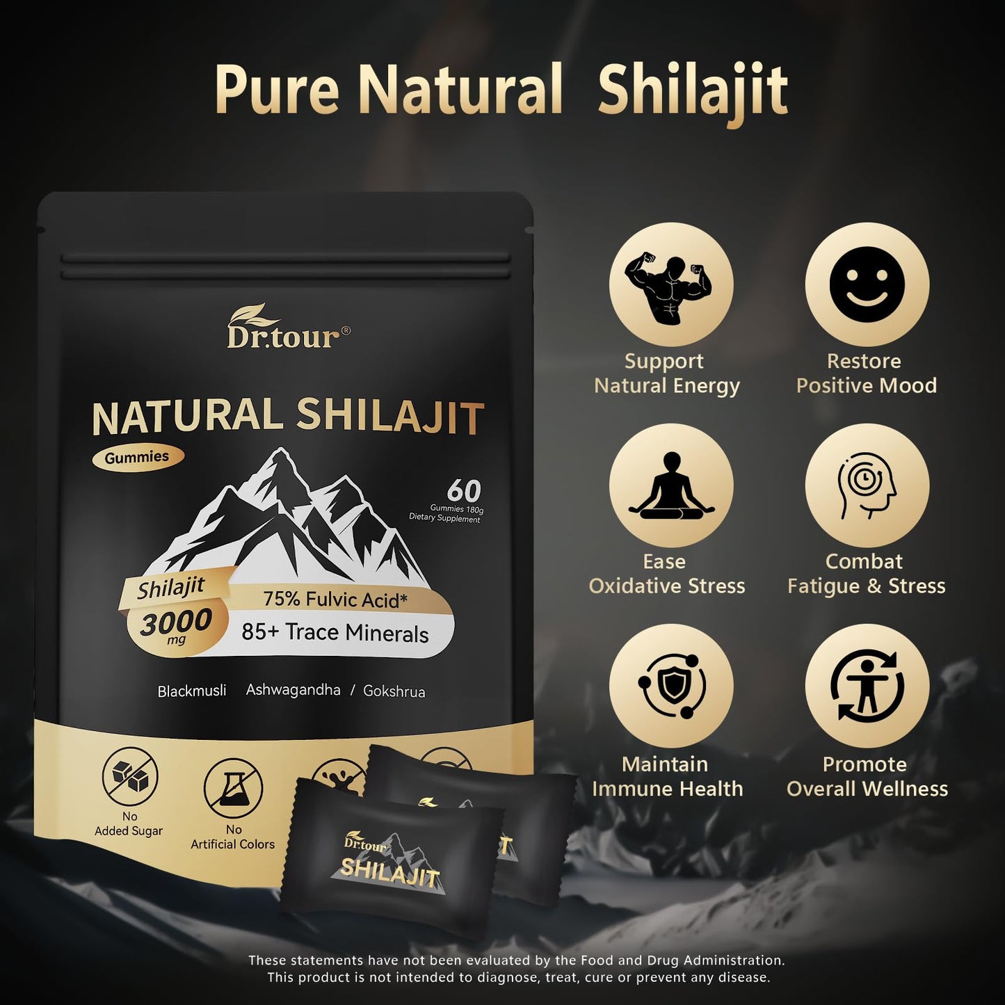 Dr.tour Shilajit Gold Resin Gummies 60 Count