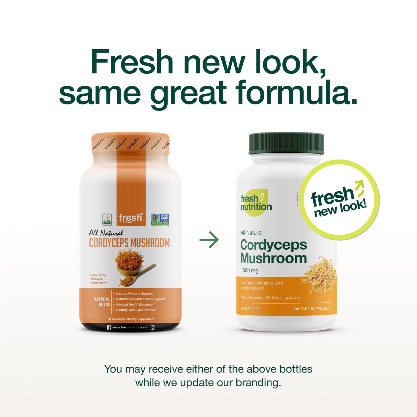 Fresh Nutrition Organic Cordyceps Capsules 90 Count
