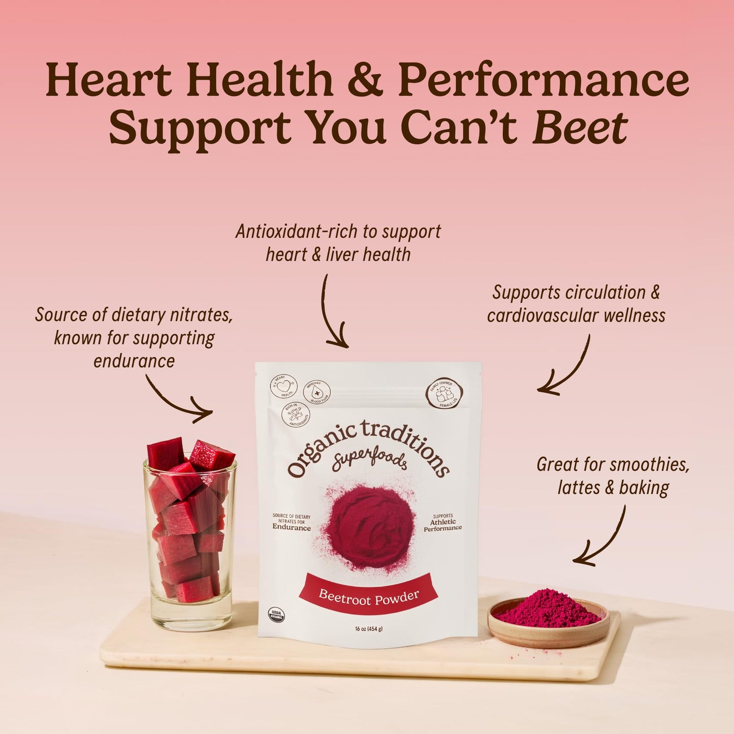 Organic Traditions Beetroot Powder, 16 Ounce