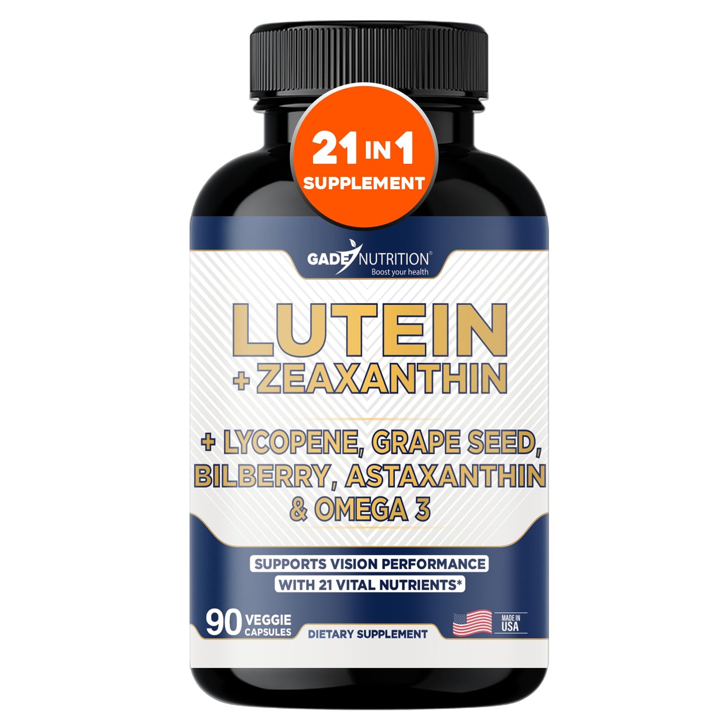 Gade Nutrition Lutein and Zeaxanthin Supplements Capsule 90 Count
