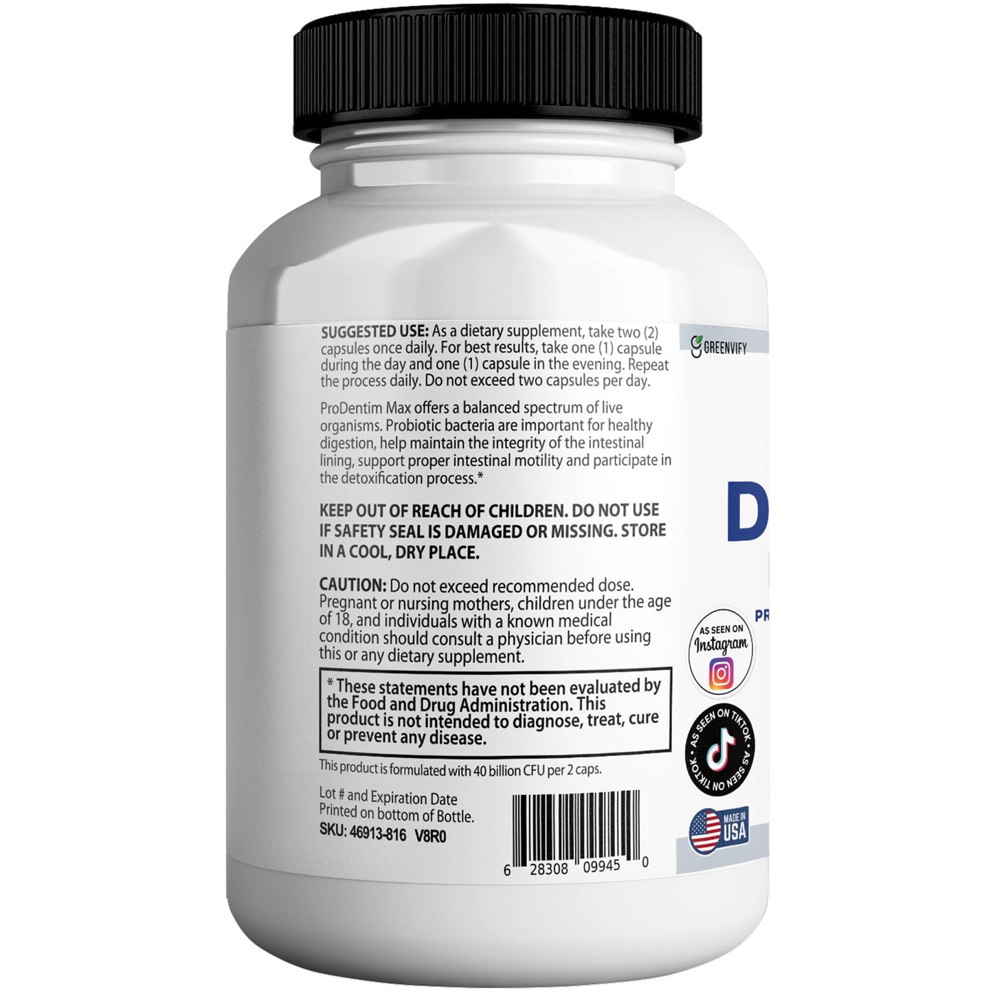 GREENVIFY Dentipure Max Probiotic Supplement Capsules 120