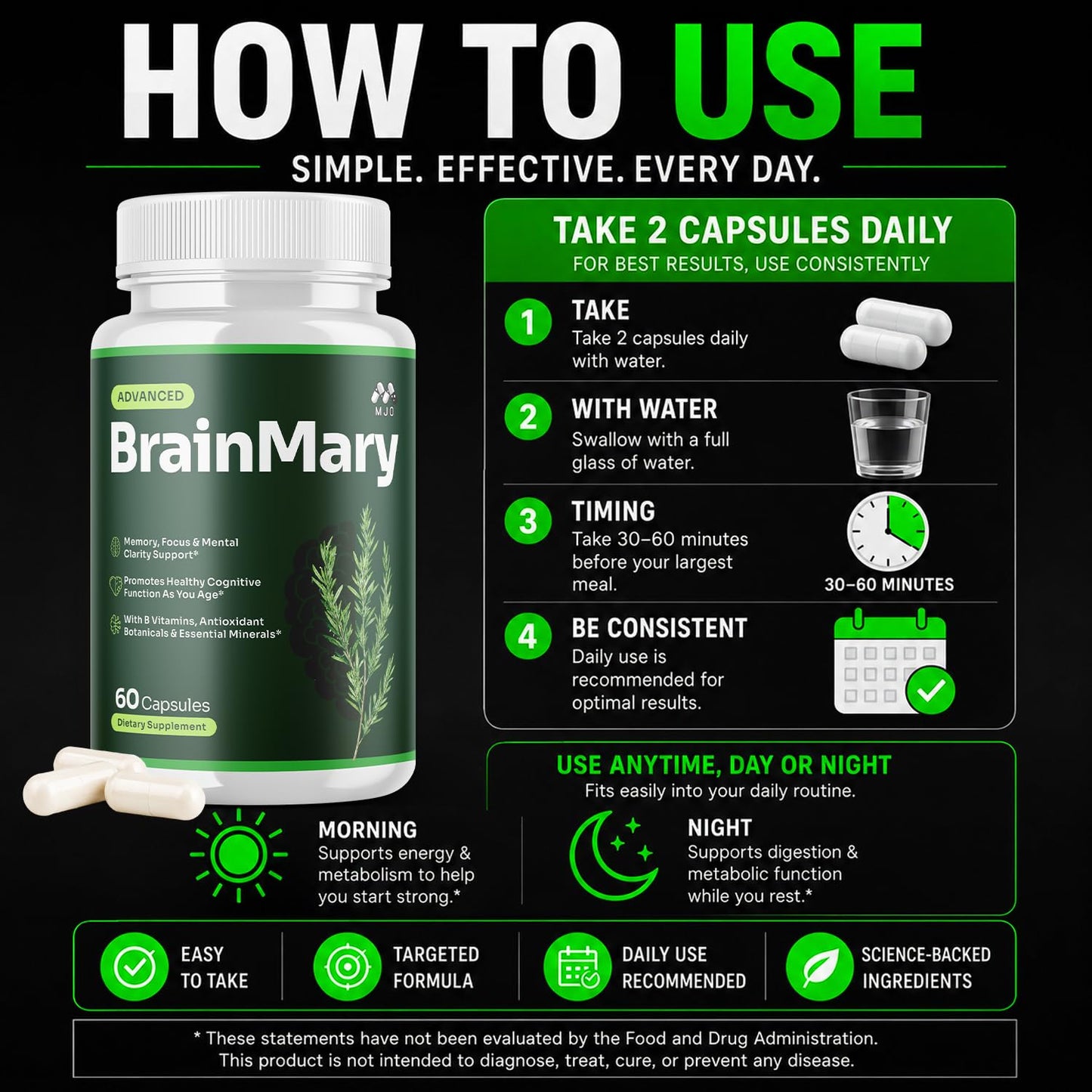 MJO BrainMary Capsules 180 Capsules