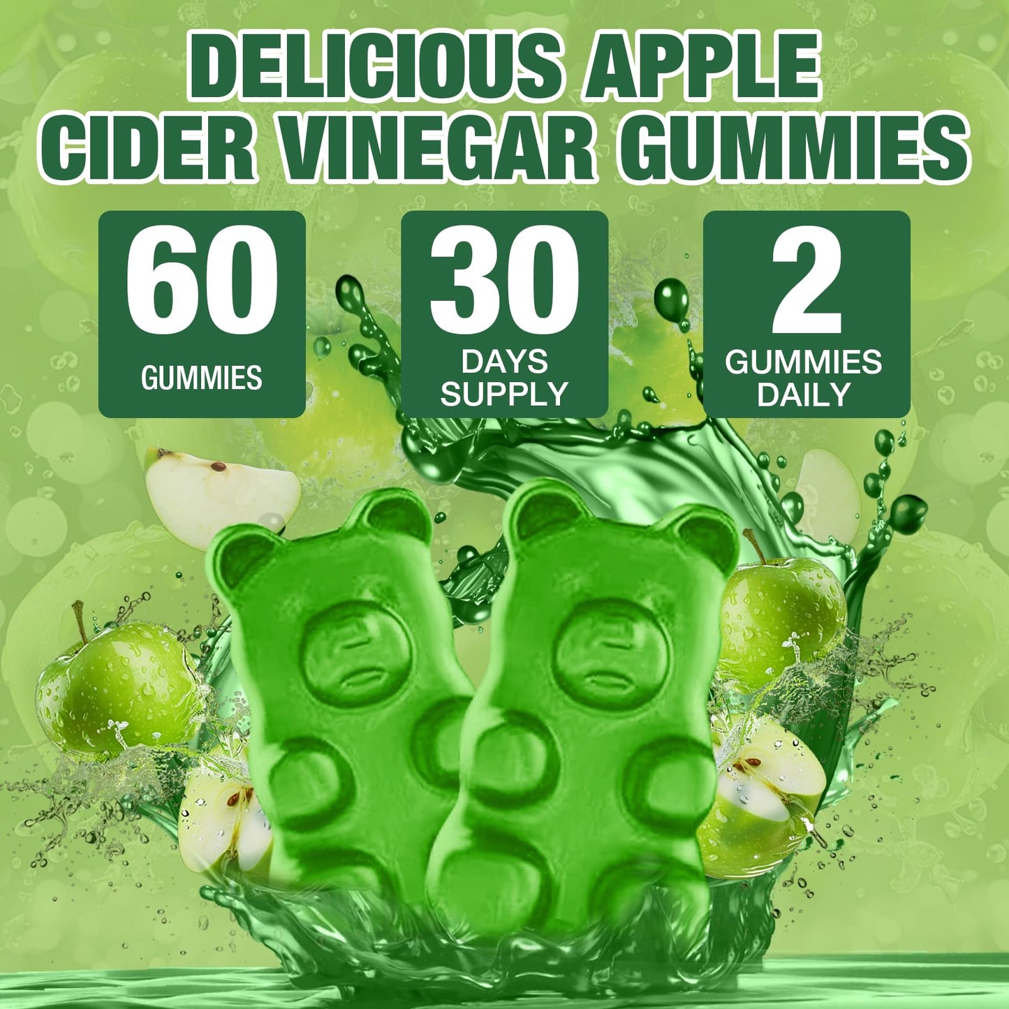 Yikecao Apple Cider Vinegar Gummies 60 Count