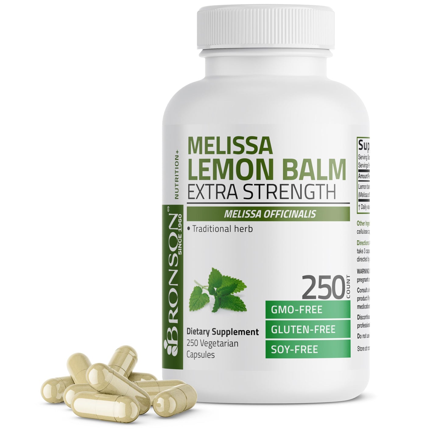 Bronson Melissa Lemon Balm Extra Strength Capsules 250