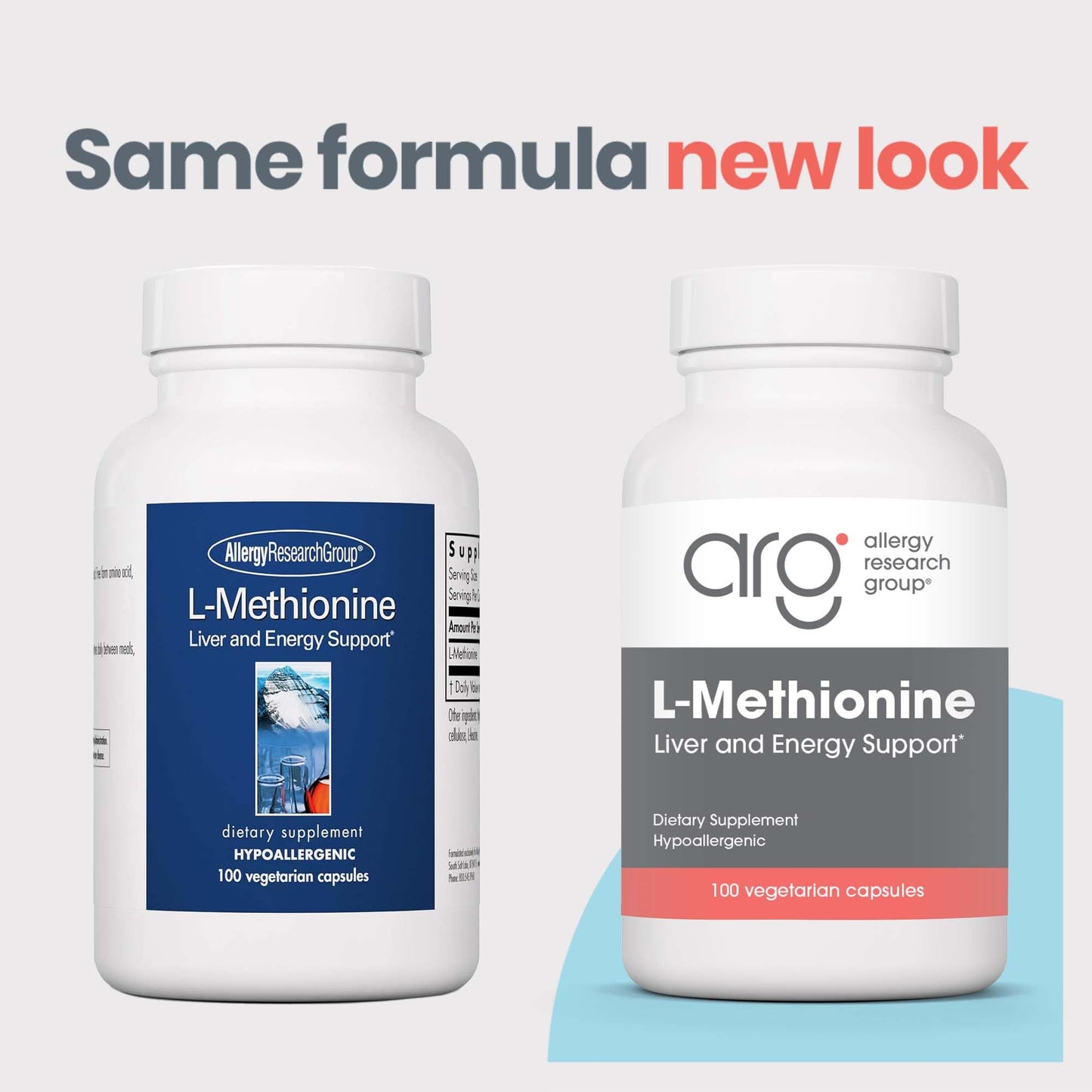 Allergy Research Group L-Methionine - Essential Amino Acid Supplement - Liver Function & Energy Production Support - Free Form Amino Acid - Hypoallergenic - 100 Capsules