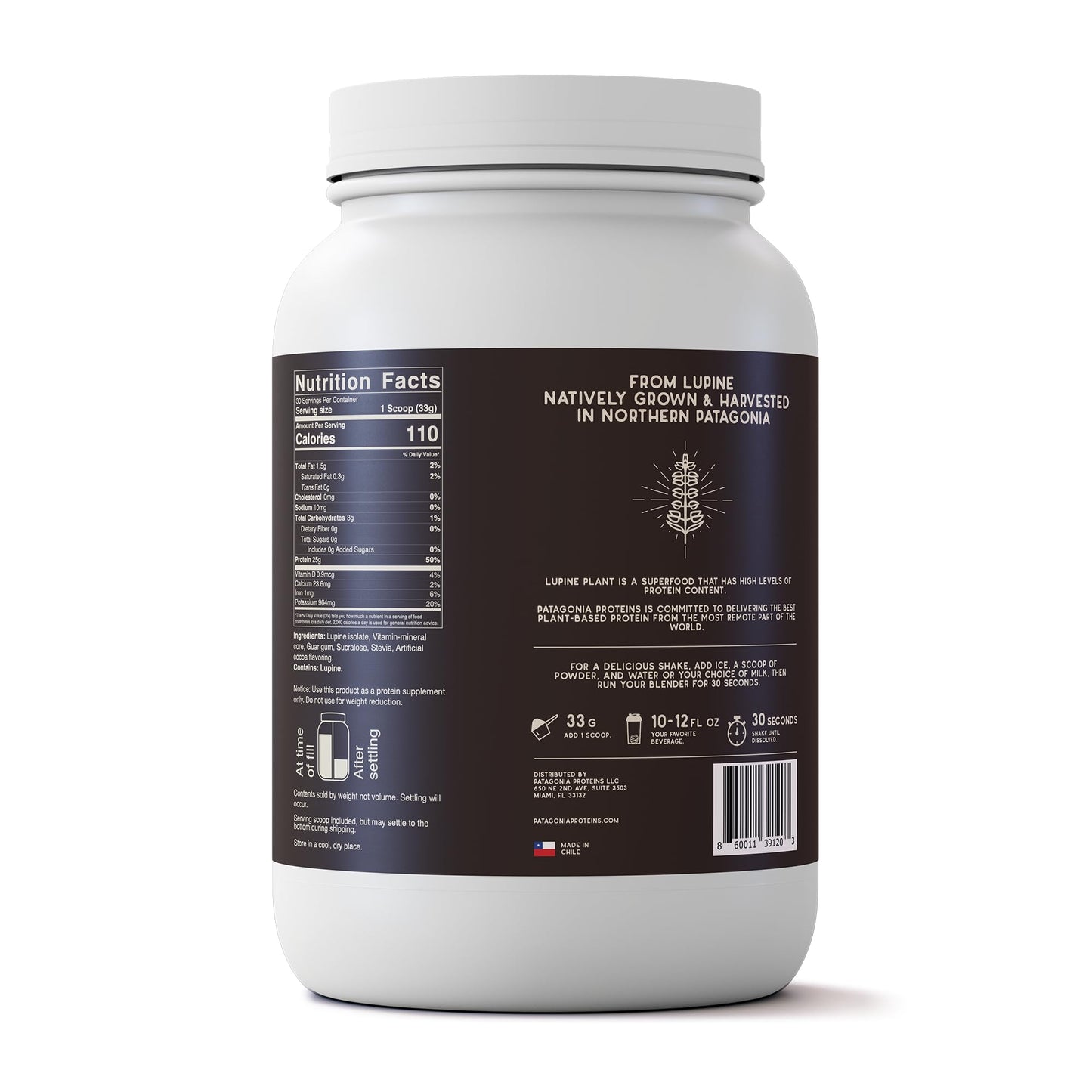 Patagonia Proteins Vegan Protein Powder Andes Cocoa, 35.2 oz