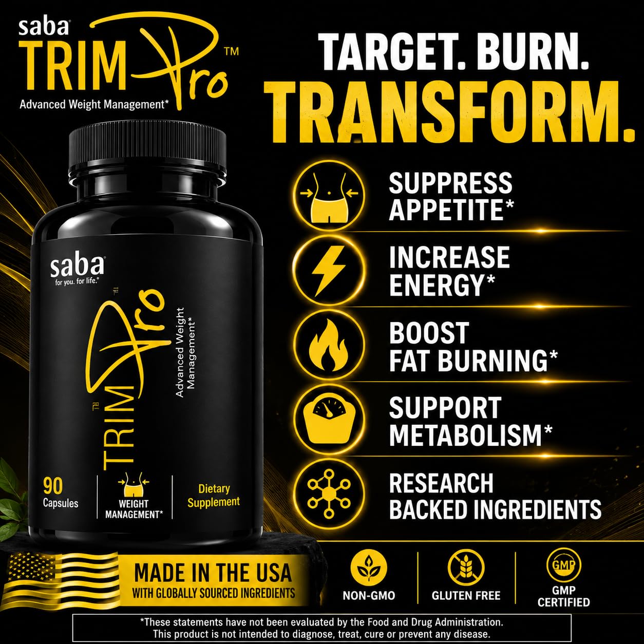 Saba TrimPro Thermogenic Fat Burner, 60 Capsules
