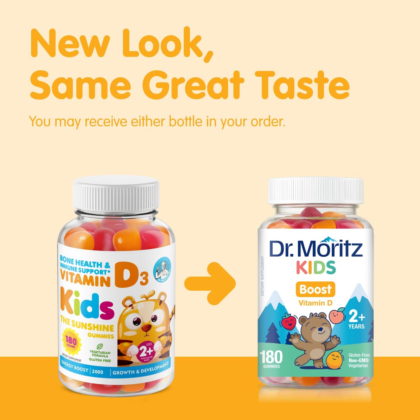 DR. MORITZ Vitamin D Gummies for Kids and Adults, Gummy, 180 Count