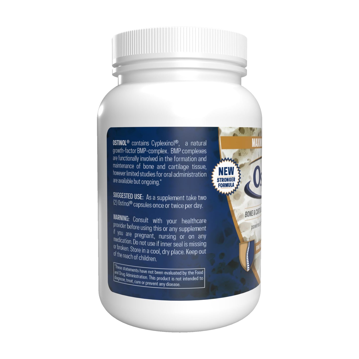 ZYCAL Ostinol Maximum Strength 500 mg - Bone & Joint Supplement for Intense Bone Loss - 60 Capsules