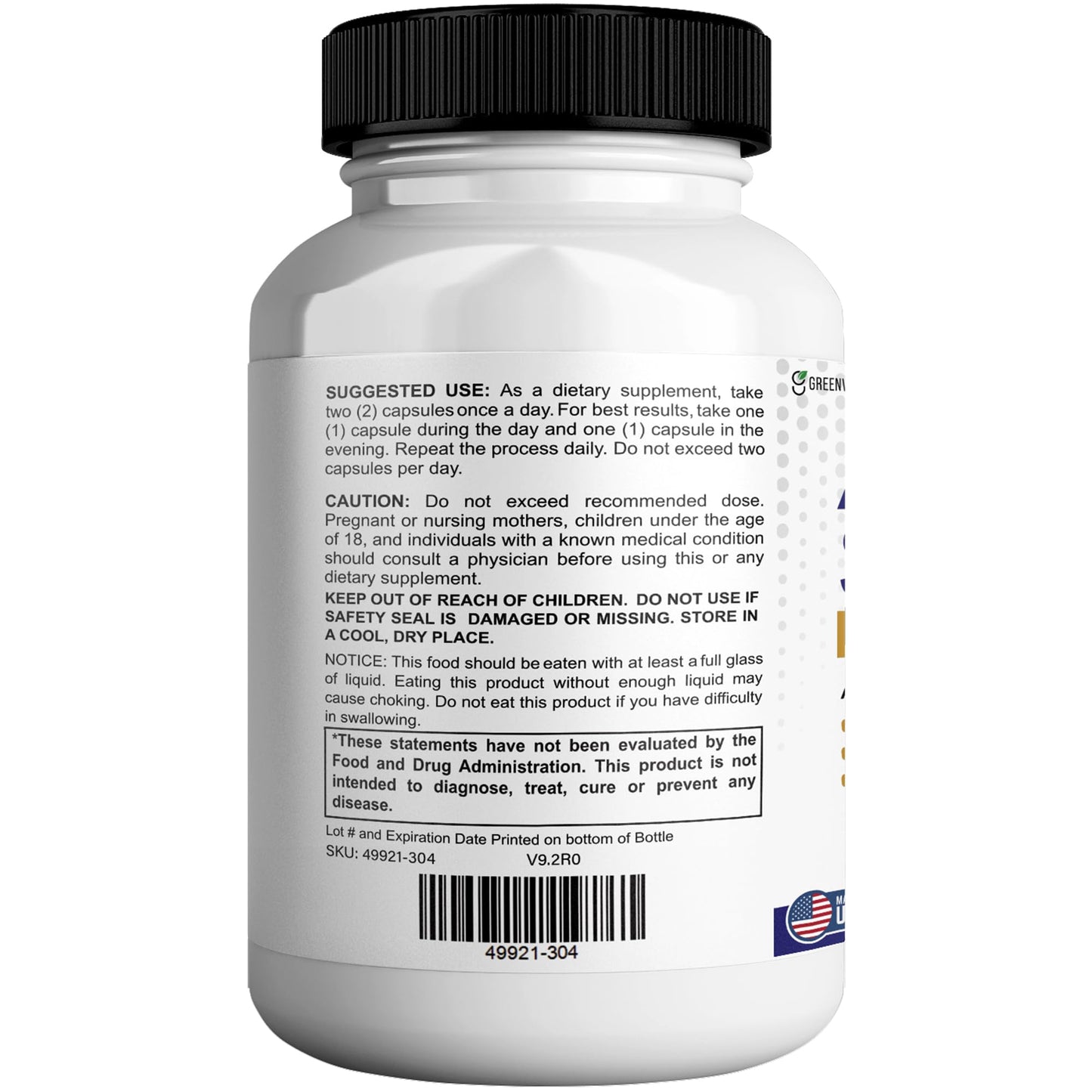 GREENVIFY Aqua Sculpt Max Maximum Strength Dietary Supplement 60 Capsules