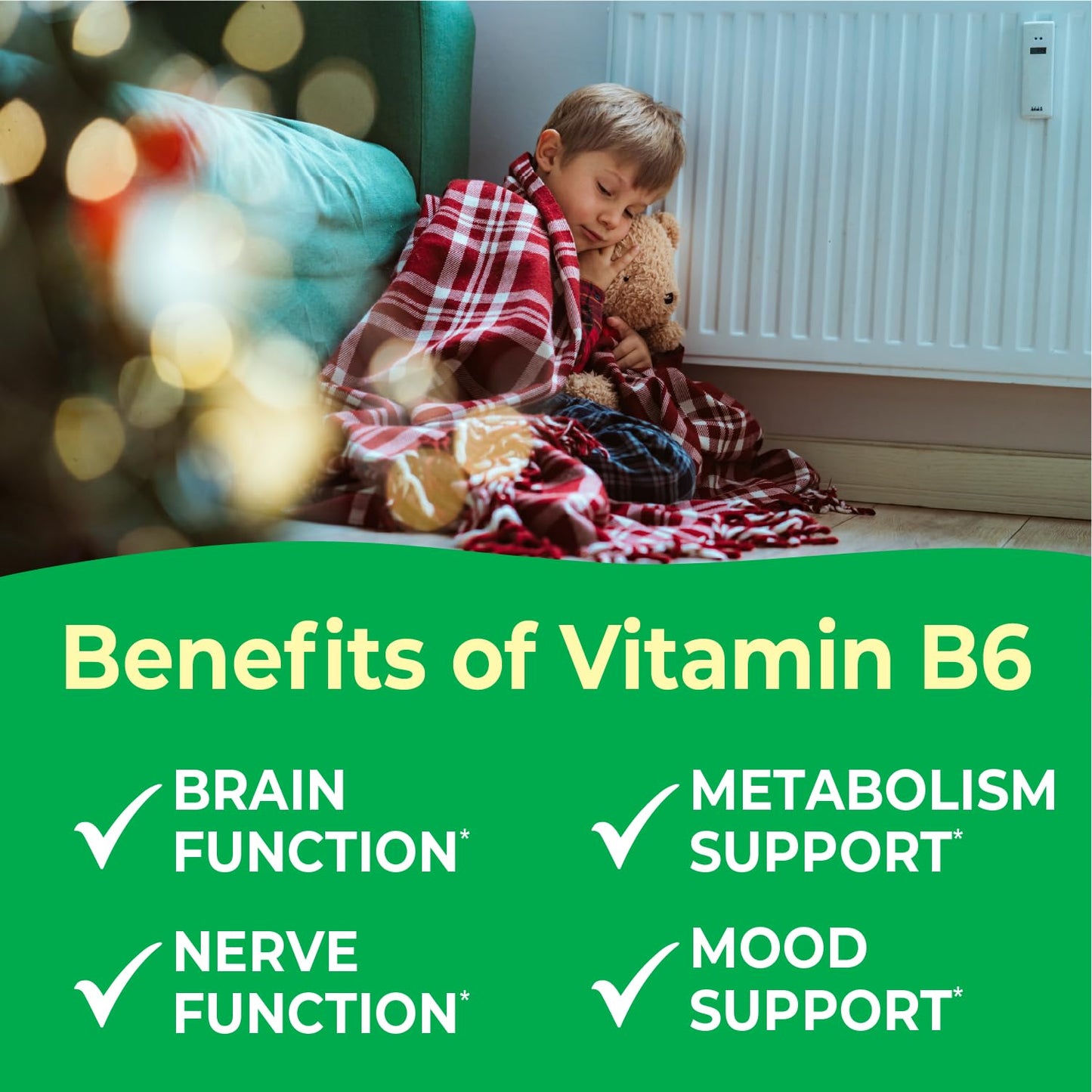 VitaWorks Vitamin B6 for Kids Chewable Tablets, 20 mg Pyridoxine HCl, 120 Count