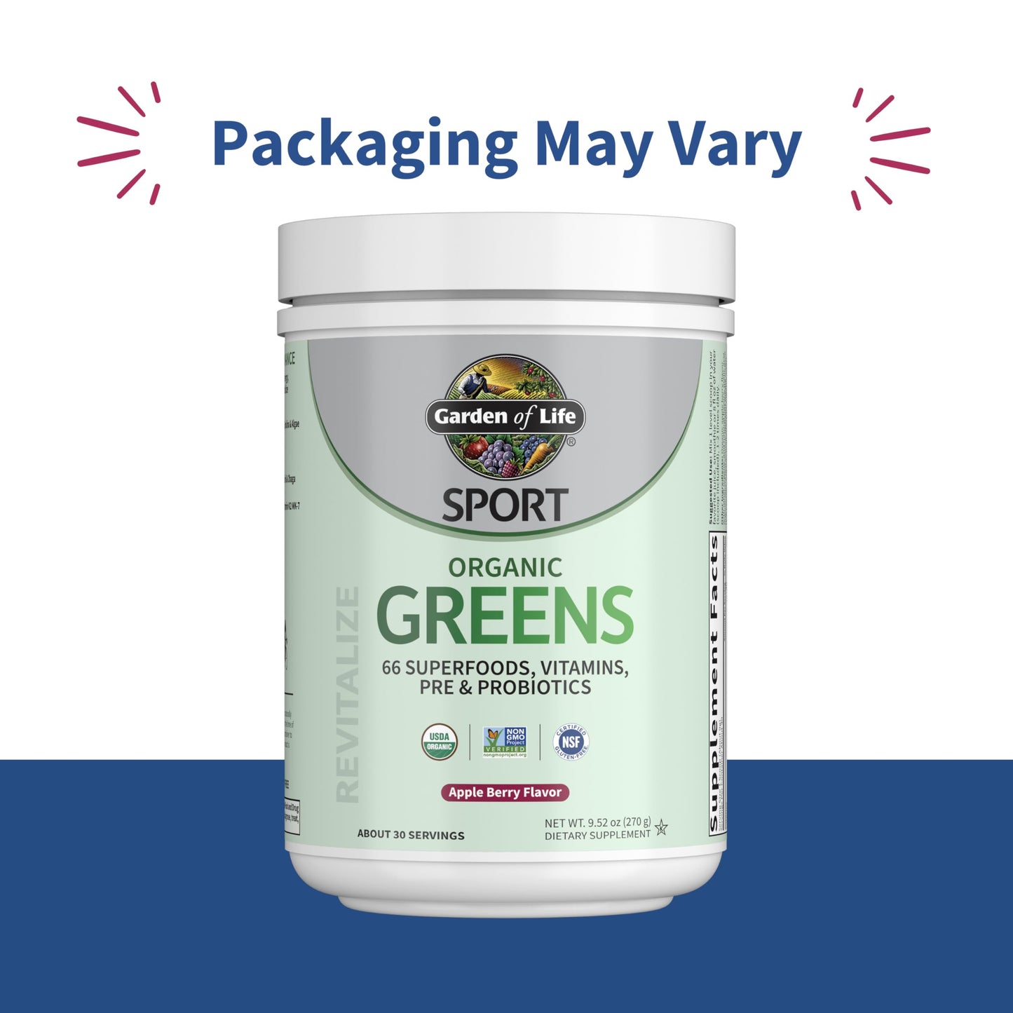 Garden of Life Sport Nutrition Greens and Superfoods Powder, 30 Servings