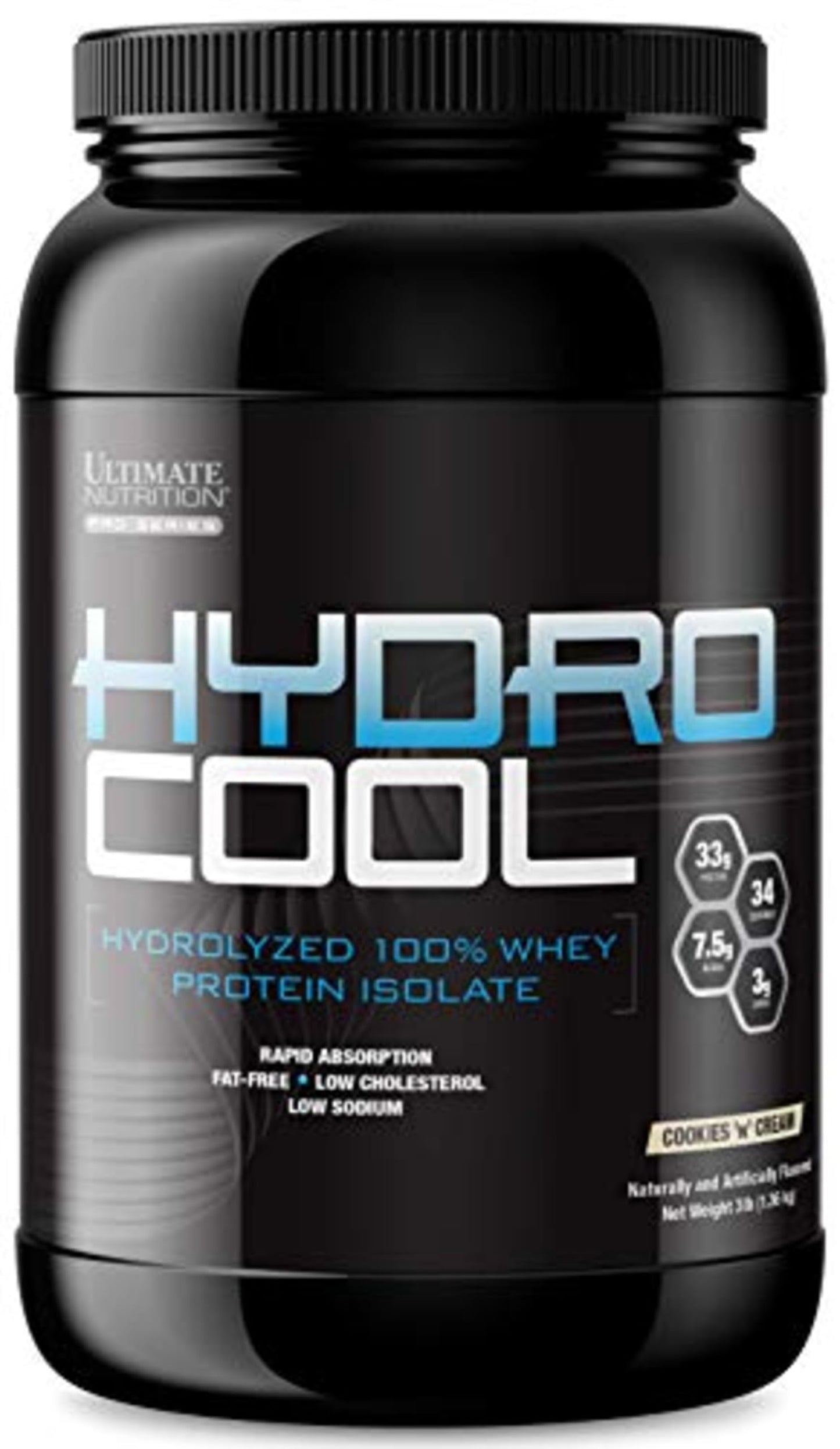 Ultimate Nutrition HydroCool Hydrolyzed Whey Isolate Powder Cookies N Cream, 48 Servings