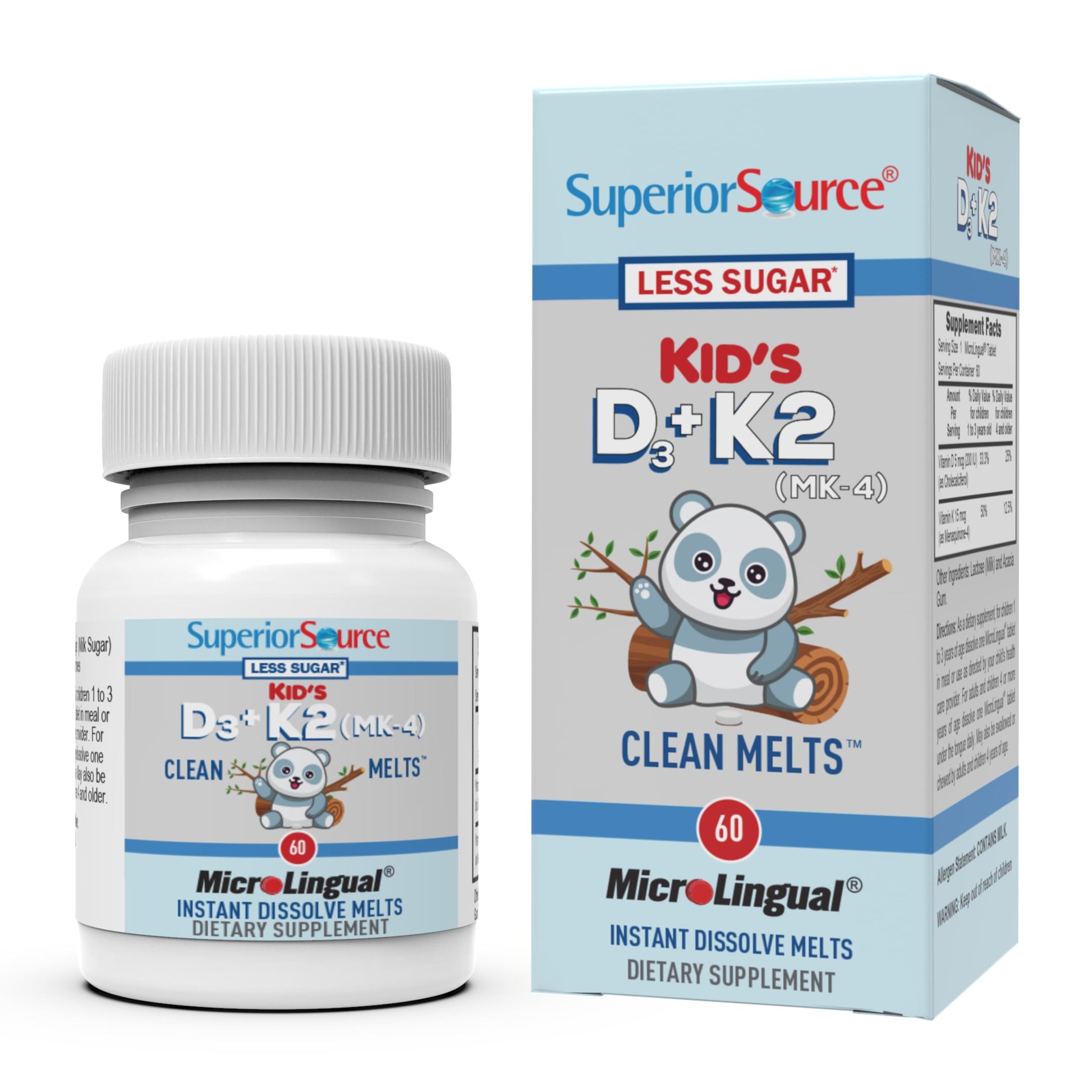 Superior Source Kid's D3 & K2 (MK-4) Children's Multivitamin 60 Tablets