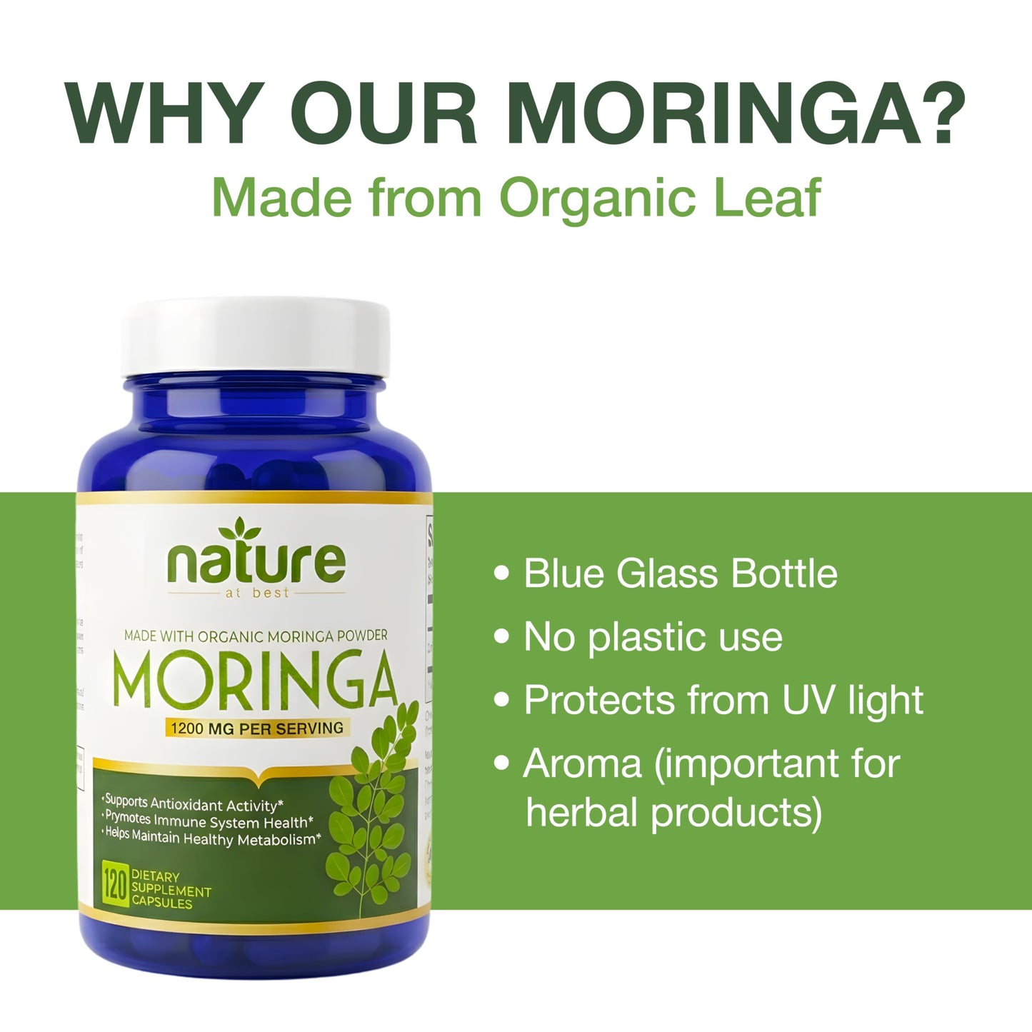 Nature At Best Moringa Organic Capsules 120 Capsules