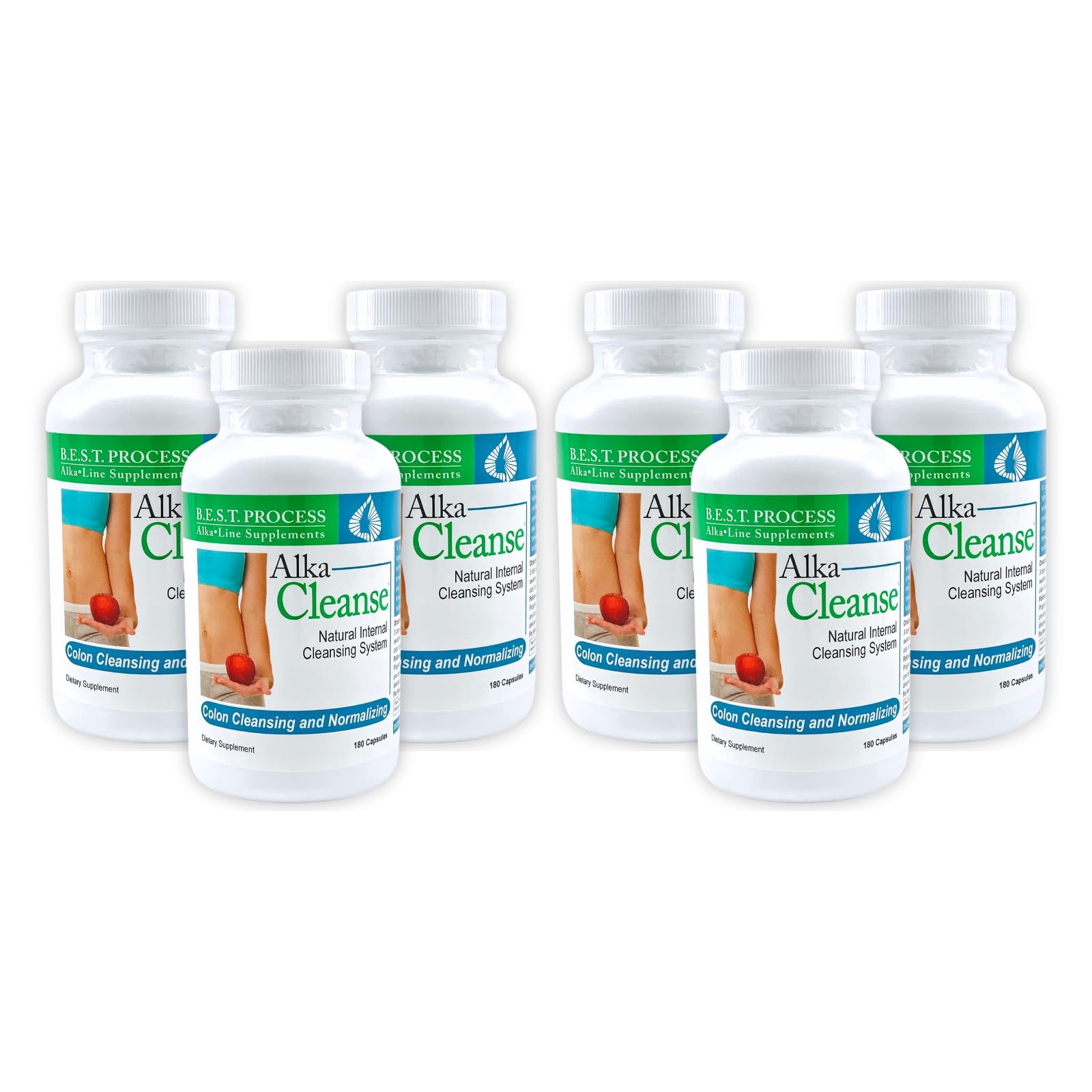 Morter HealthSystem AlkaCleanse Best Process Alkaline — Herbal Detox Colon Cleanse & Digestive Distress Formula — Psyllium Husk, Probiotics, Enzymes & Herbs 1 Capsule