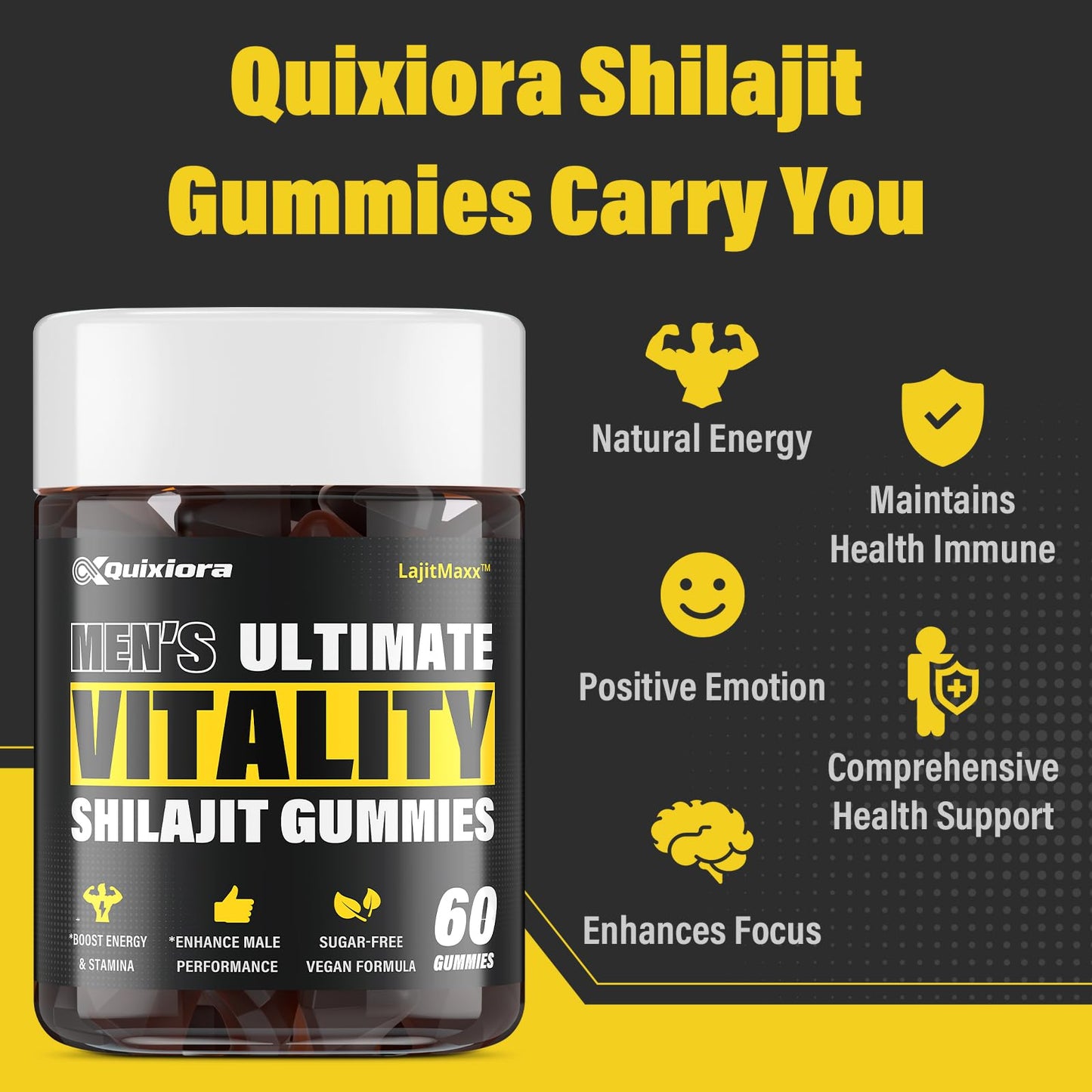 Quixiora Shilajit Gummies 60 Gummies