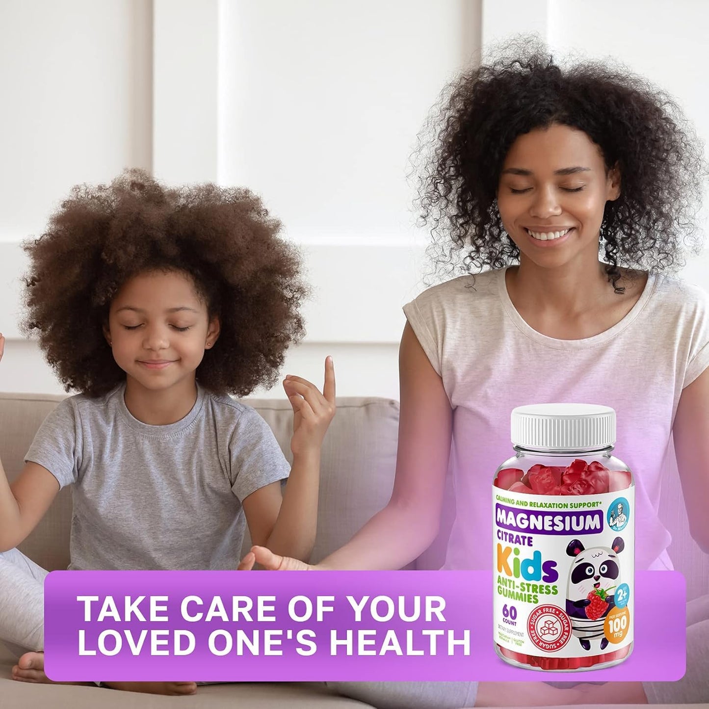 DR. MORITZ Sugar-Free Calm Magnesium Gummies - Magnesium Citrate - Raspberry Flavor - Non-GMO - 120 Gummies