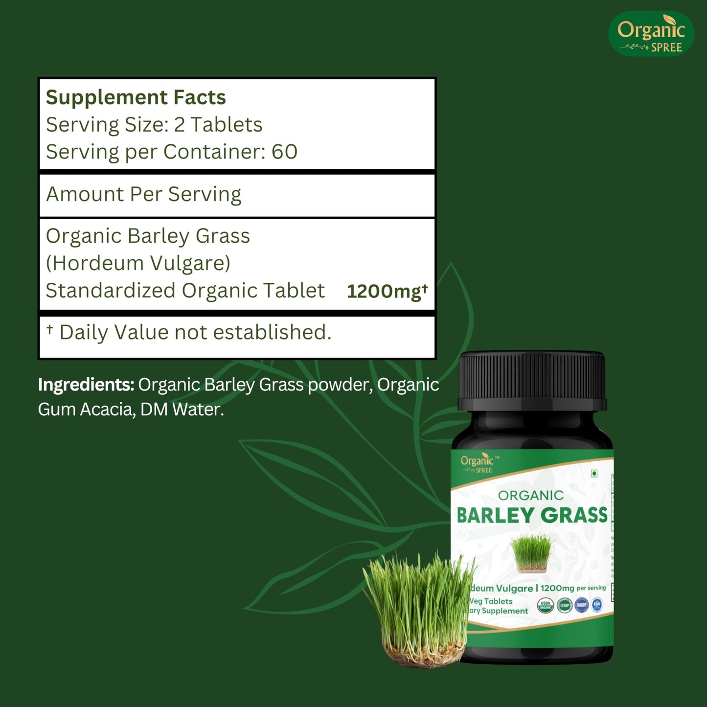 ORGANIC SPREE Barley Grass Tablets 360