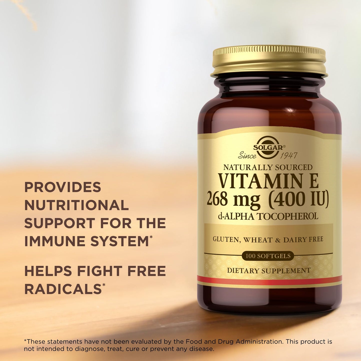 Solgar Vitamin E Softgels 400 IU, 100 Softgels
