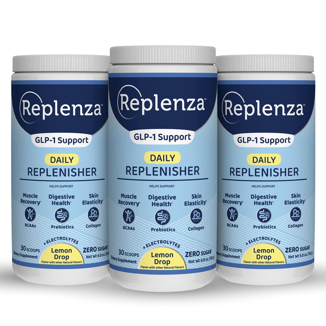 Replenza Daily Replenisher GLP-1 Nutritional Support Powder, 3 Pack