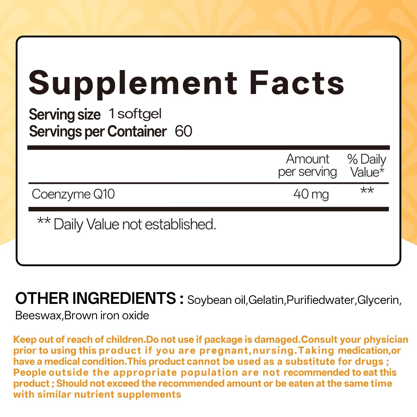 Oopeatol CoQ10 Softgels 40mg, 60 Softgels
