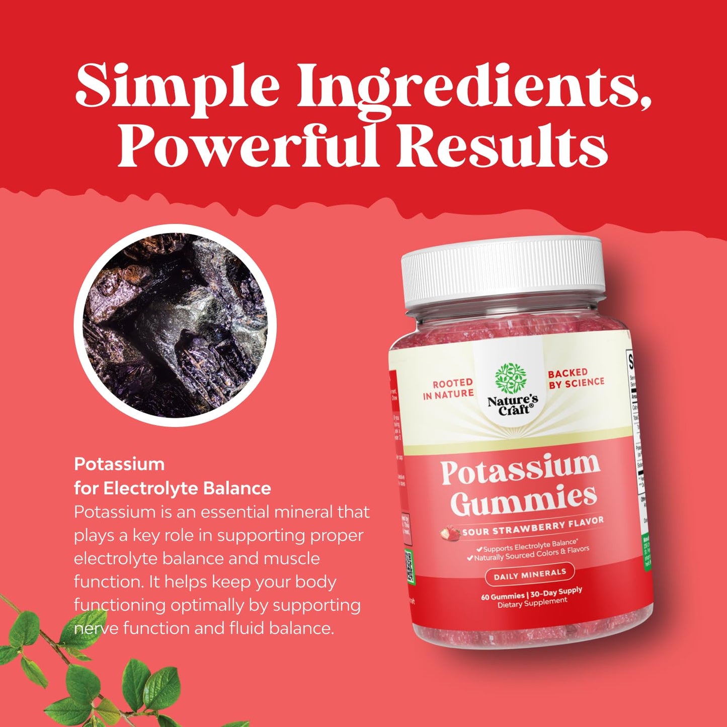 Natures Craft Potassium Gummies 60 Count