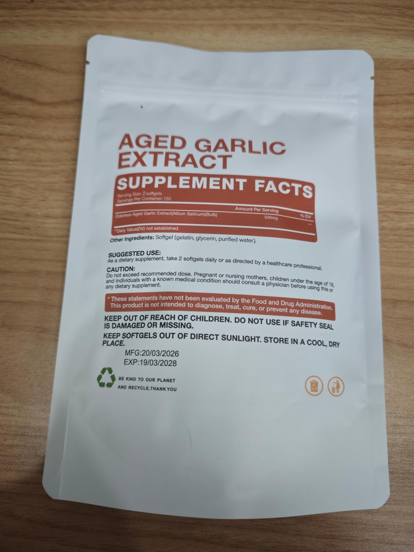 LUCKCHAN Aged Garlic Extract Softgels 300 Count