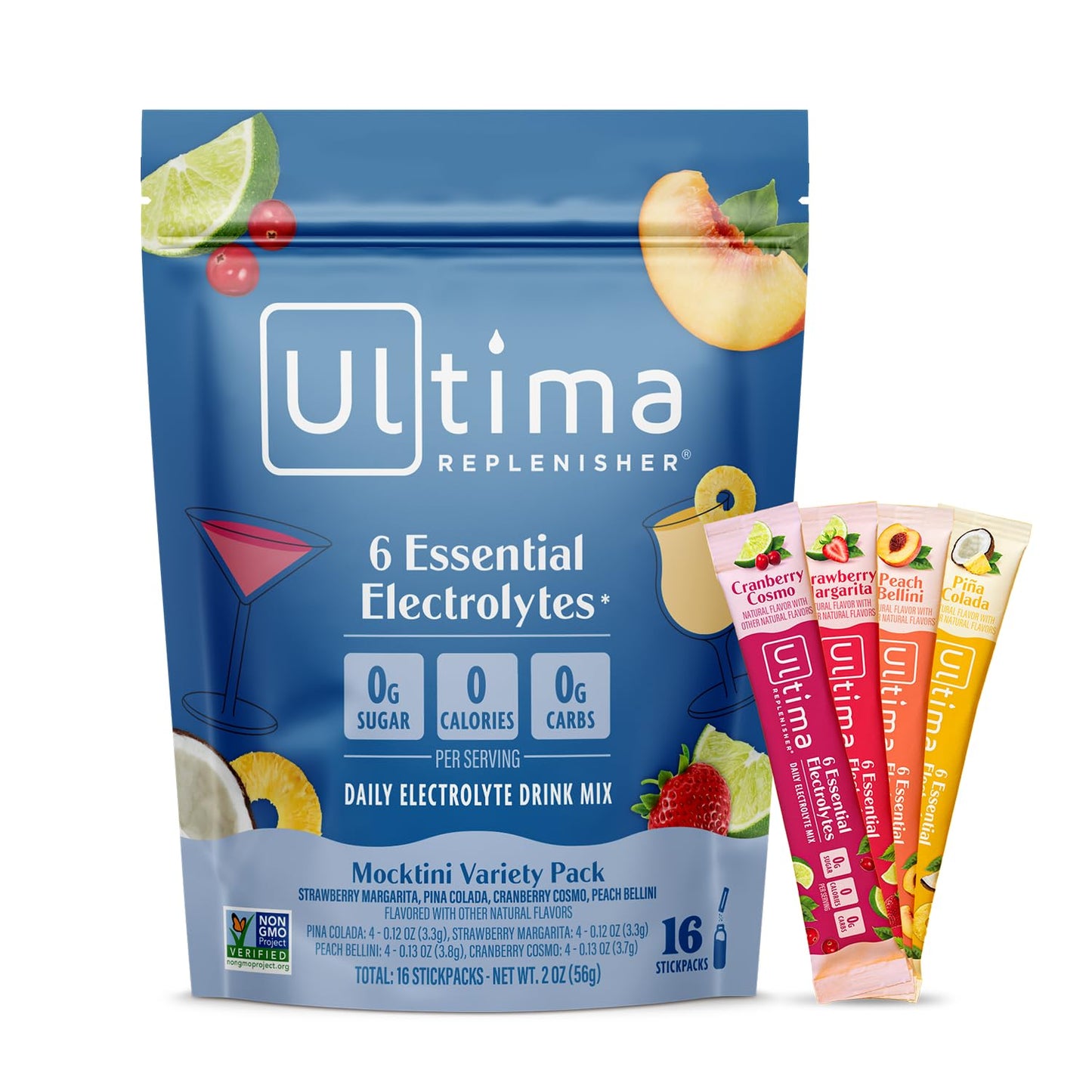Ultima Replenisher Daily Electrolyte Powder Mocktini Variety Pack, 16 Servings, 1 Pack