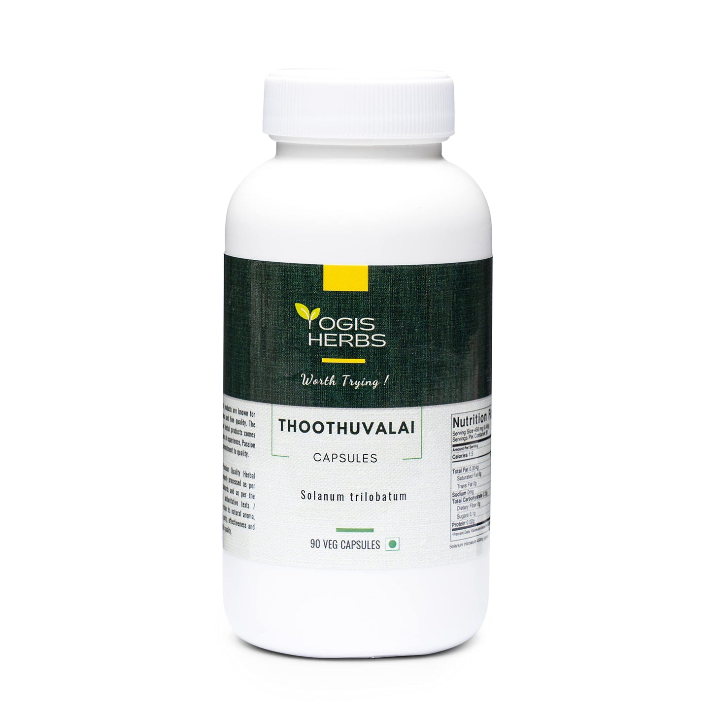 YOGIS HERBS Thoothuvalai (Solanum Trilobatum) Capsules 90