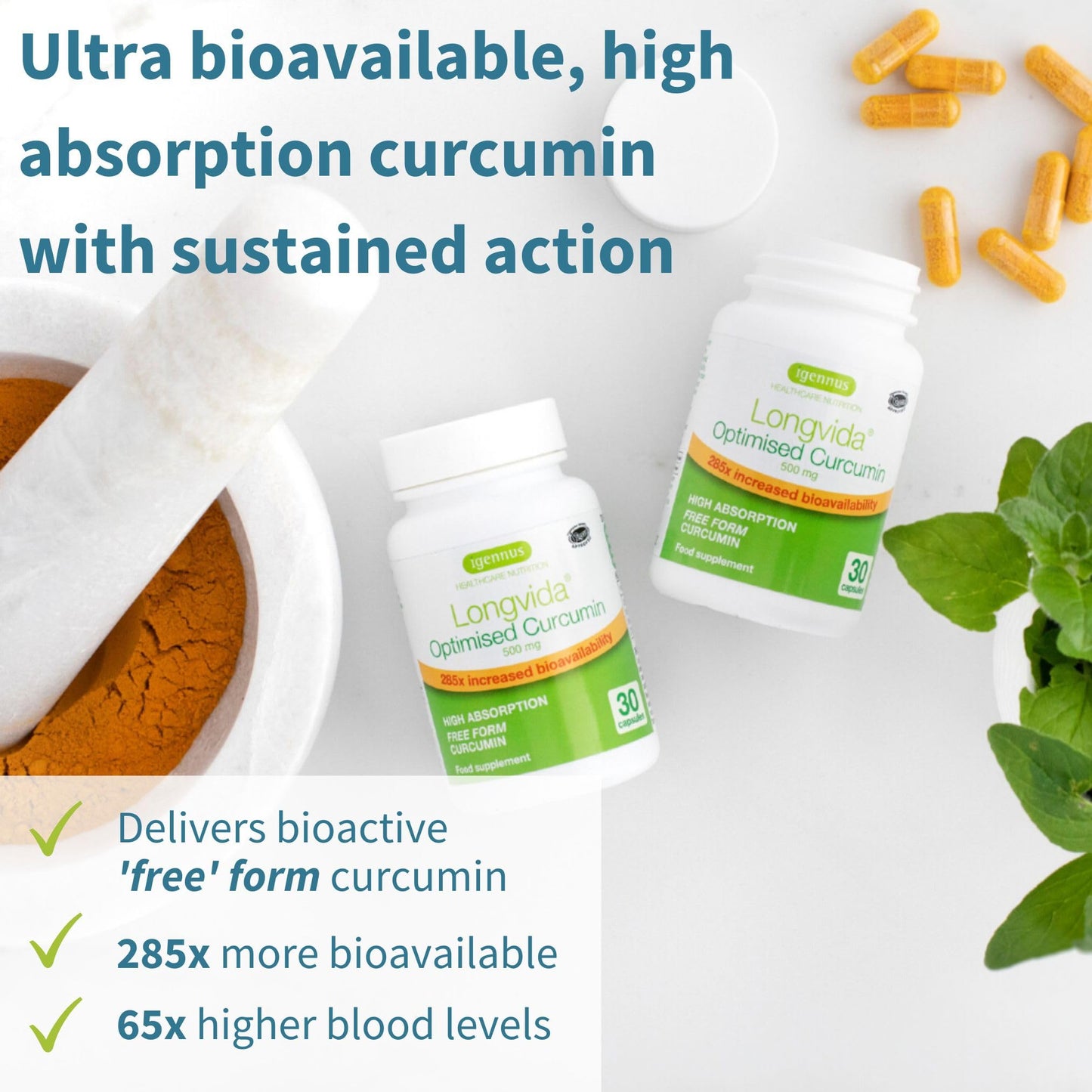 Igennus Healthcare Nutrition Pharmepa Restore & Longvida Lipidated Curcumin 500mg Bundle, 2 Capsules