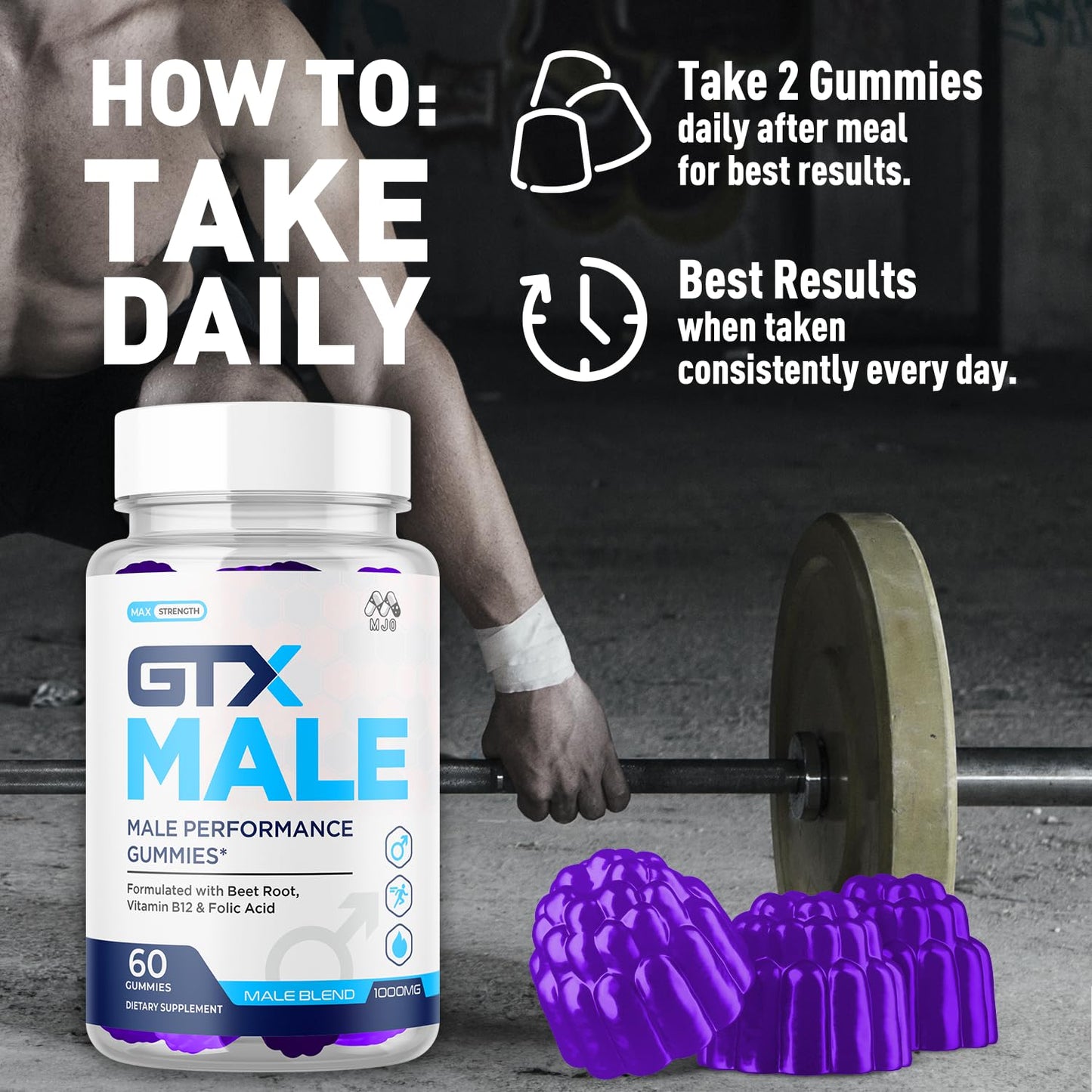 MJO GTX Male Gummies 300 Gummies