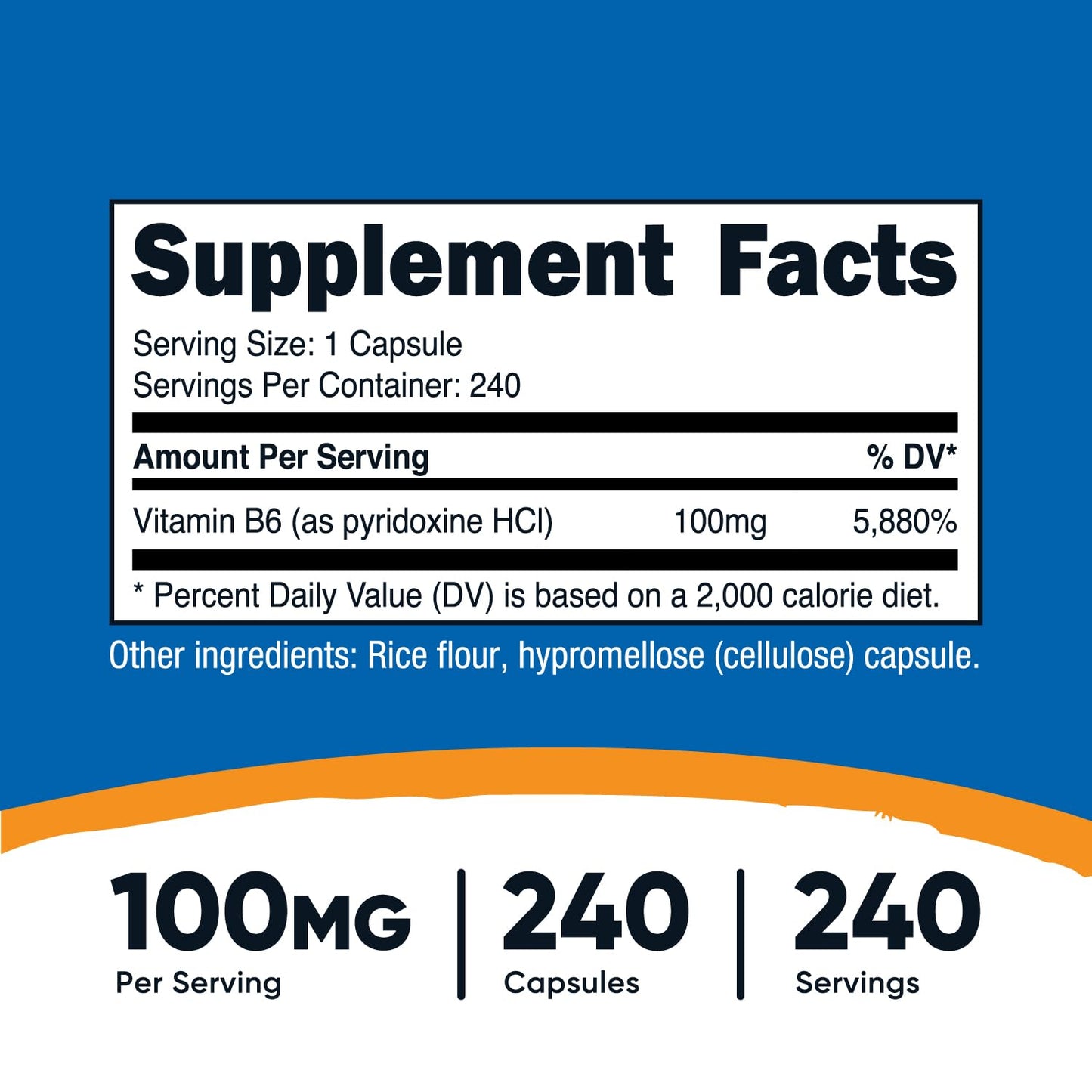 Nutricost Vitamin B6 (Pyridoxine HCl) 100mg Capsules, 3 Bottles